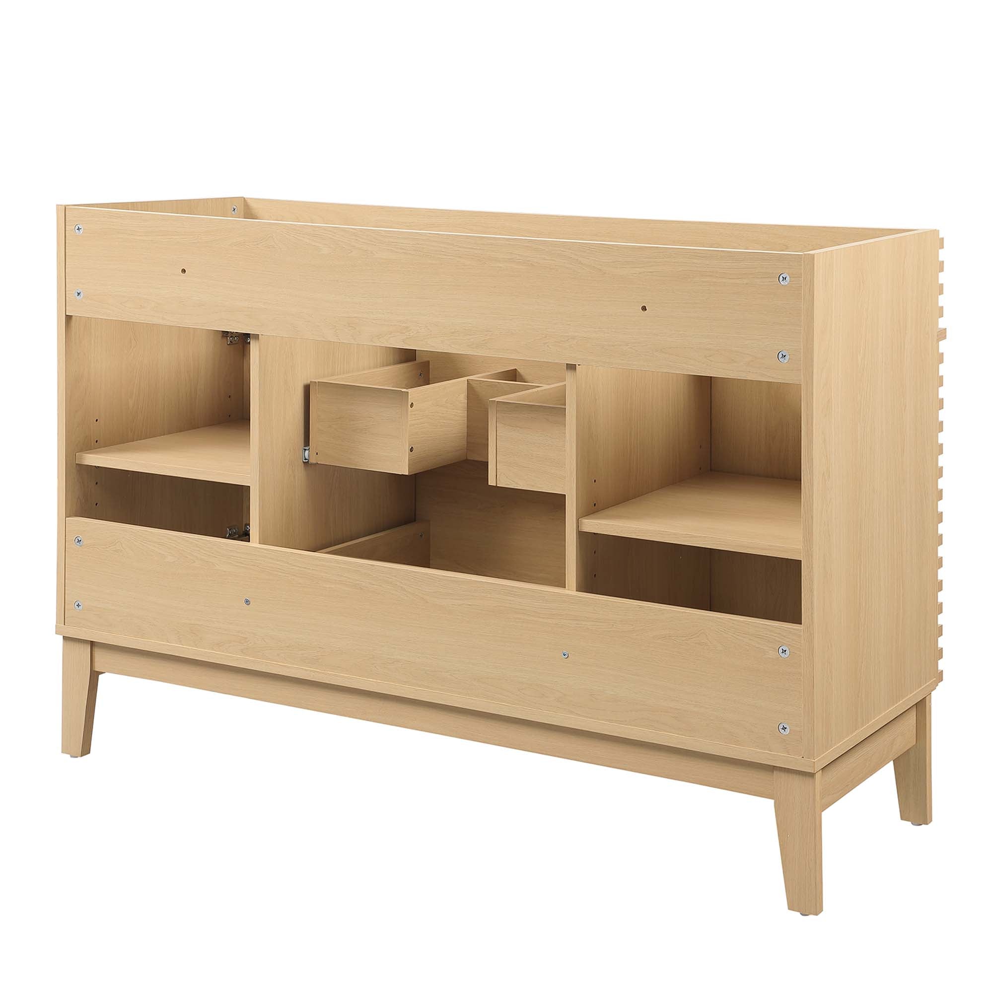 Render 48" Single Sink Compatible (not included) Bathroom Vanity Cabinet, Oak
