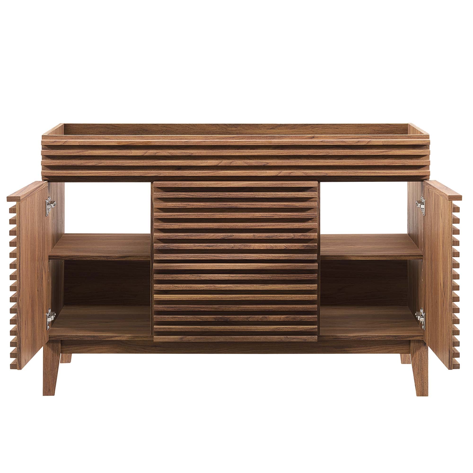 Render 48" Single Sink Compatible (not included) Bathroom Vanity Cabinet, Walnut