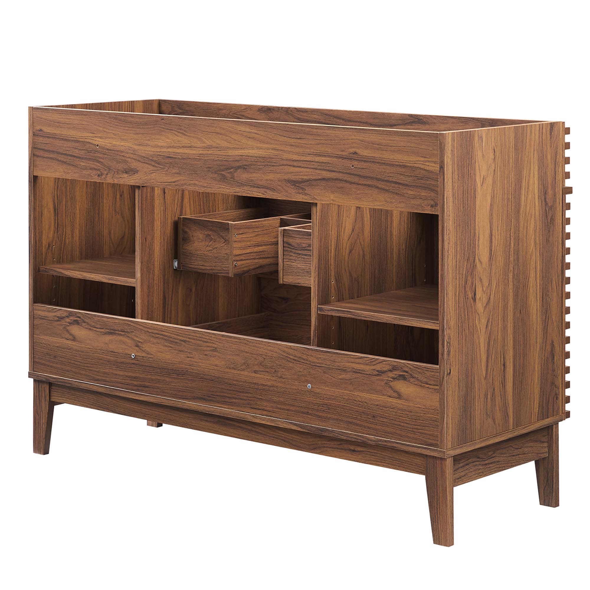 Render 48" Single Sink Compatible (not included) Bathroom Vanity Cabinet, Walnut