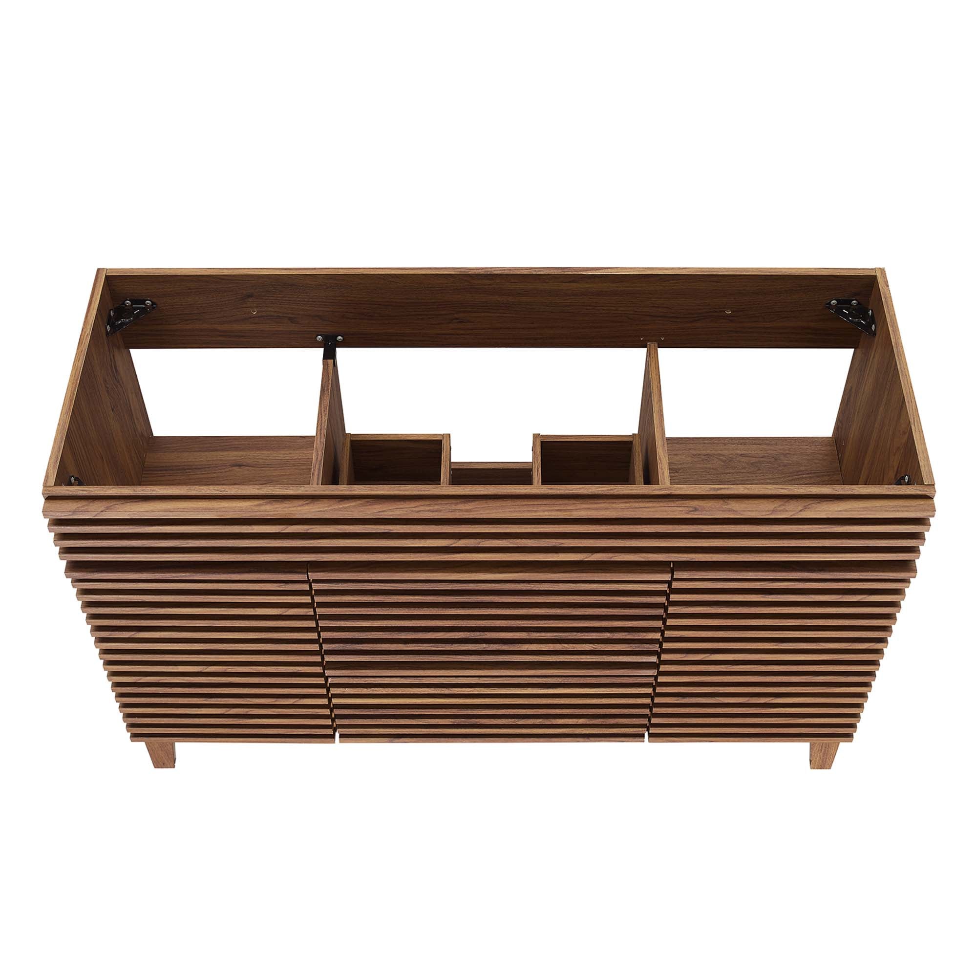 Render 48" Single Sink Compatible (not included) Bathroom Vanity Cabinet, Walnut