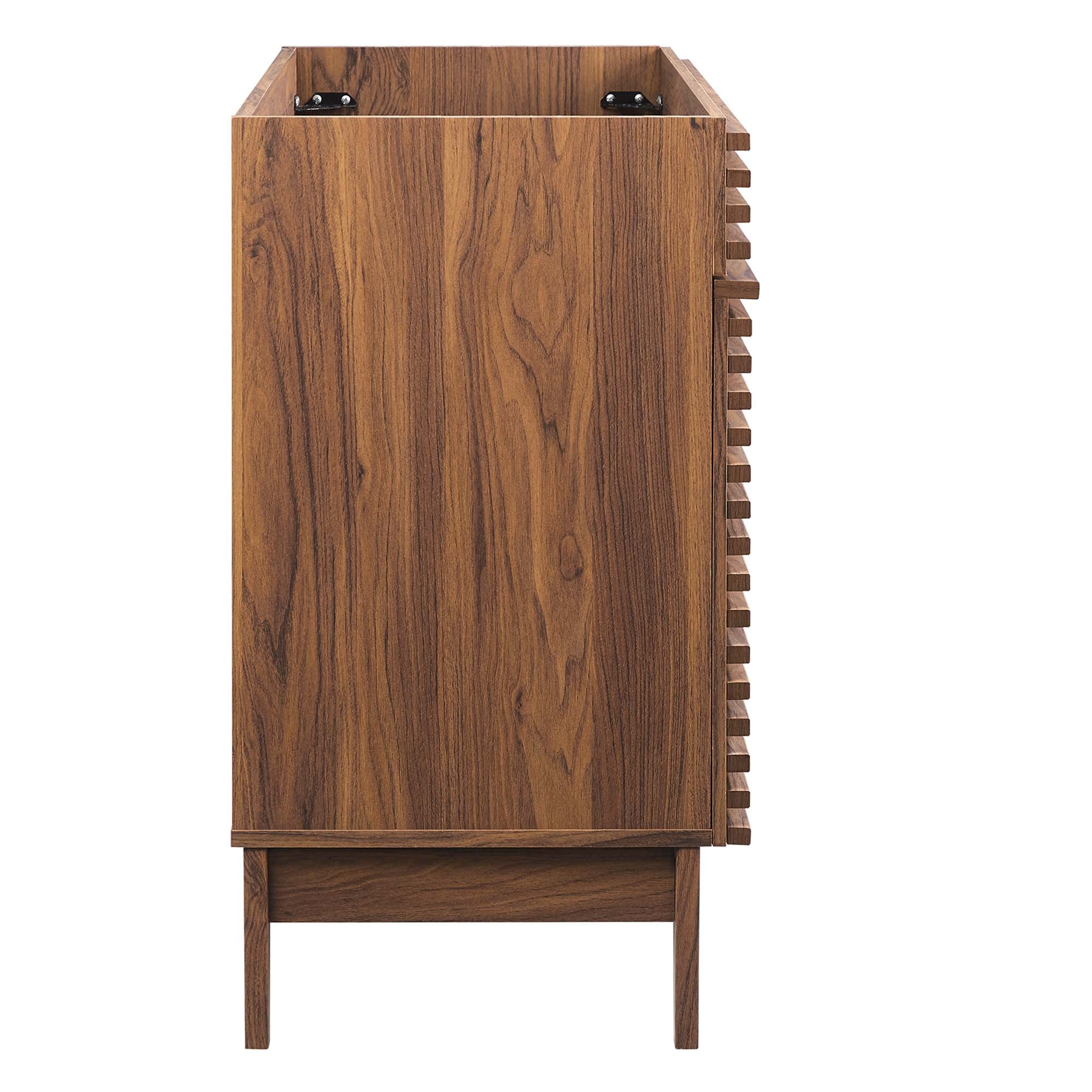 Render 48" Double Sink Compatible (Not Included) Bathroom Vanity Cabinet, Walnut