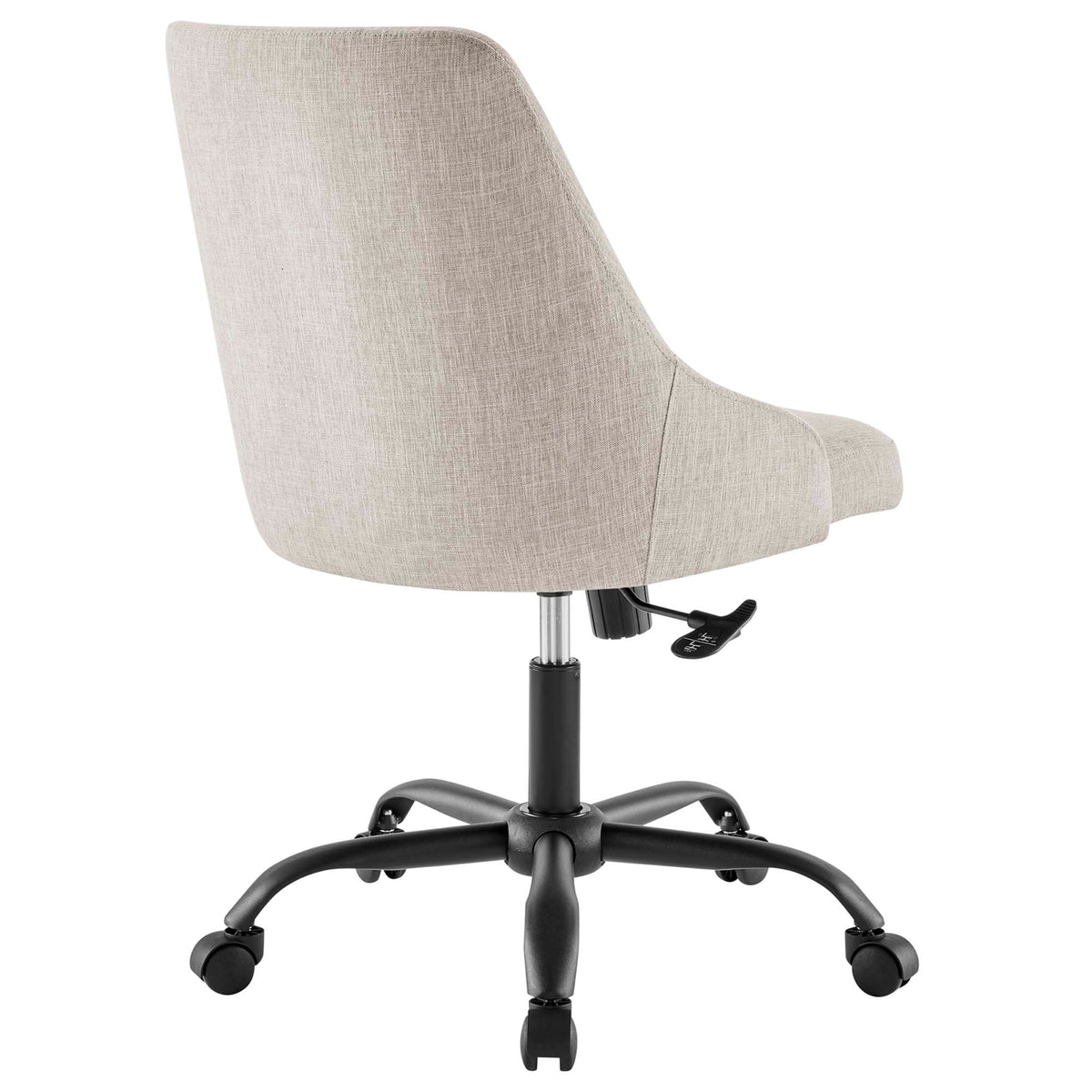 Designate Swivel Upholstered Office Chair, Black Beige