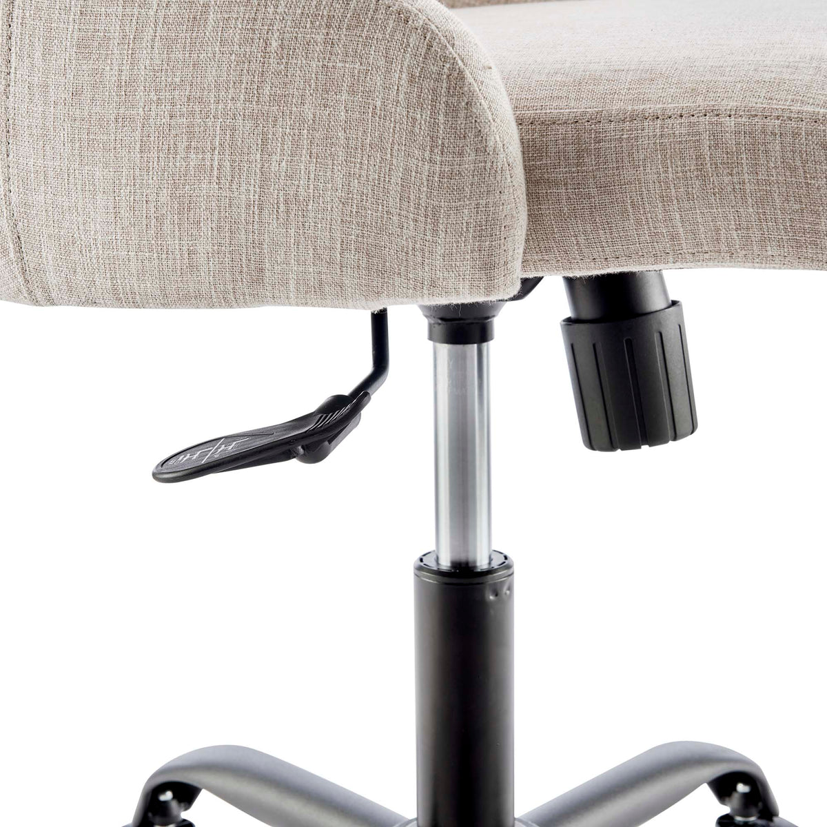 Designate Swivel Upholstered Office Chair, Black Beige