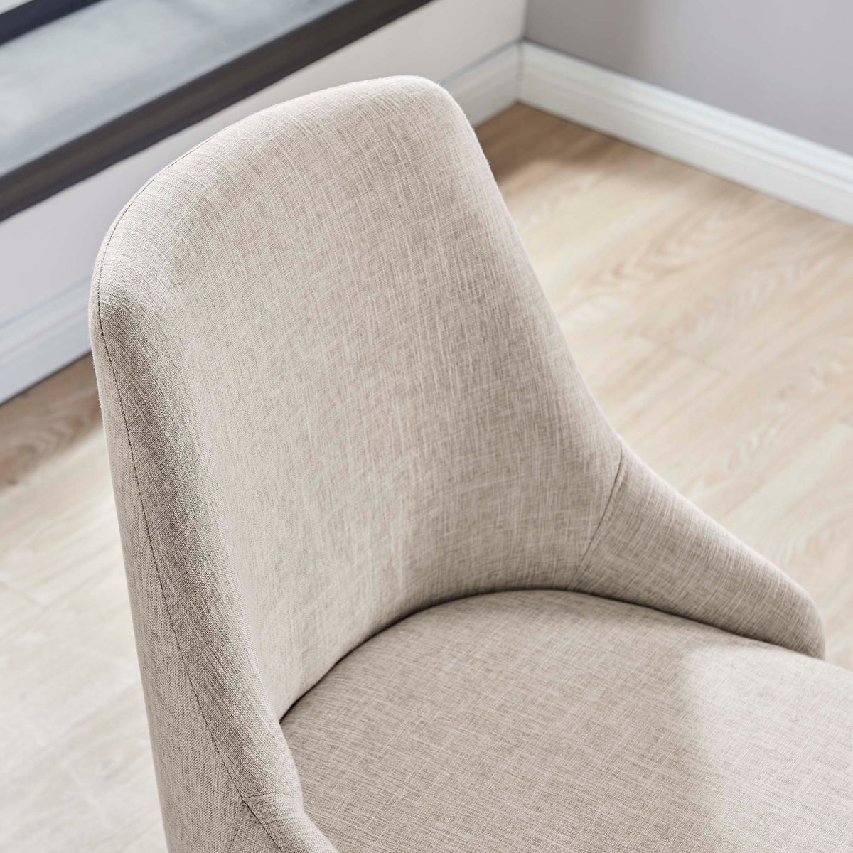 Designate Swivel Upholstered Office Chair, Black Beige