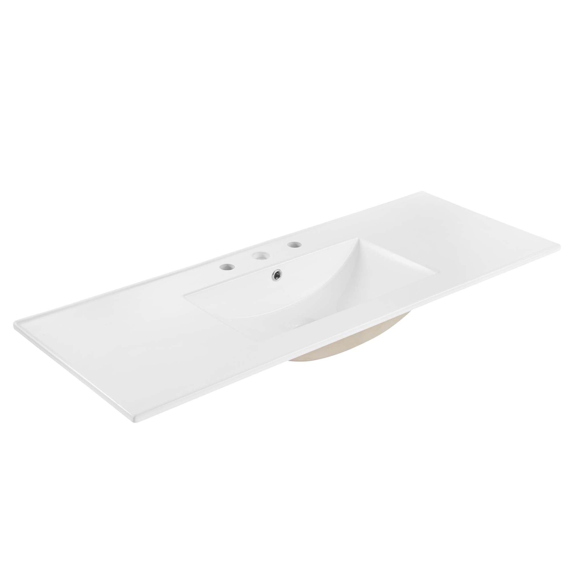 Cayman 48" Single Basin Bathroom Sink, White