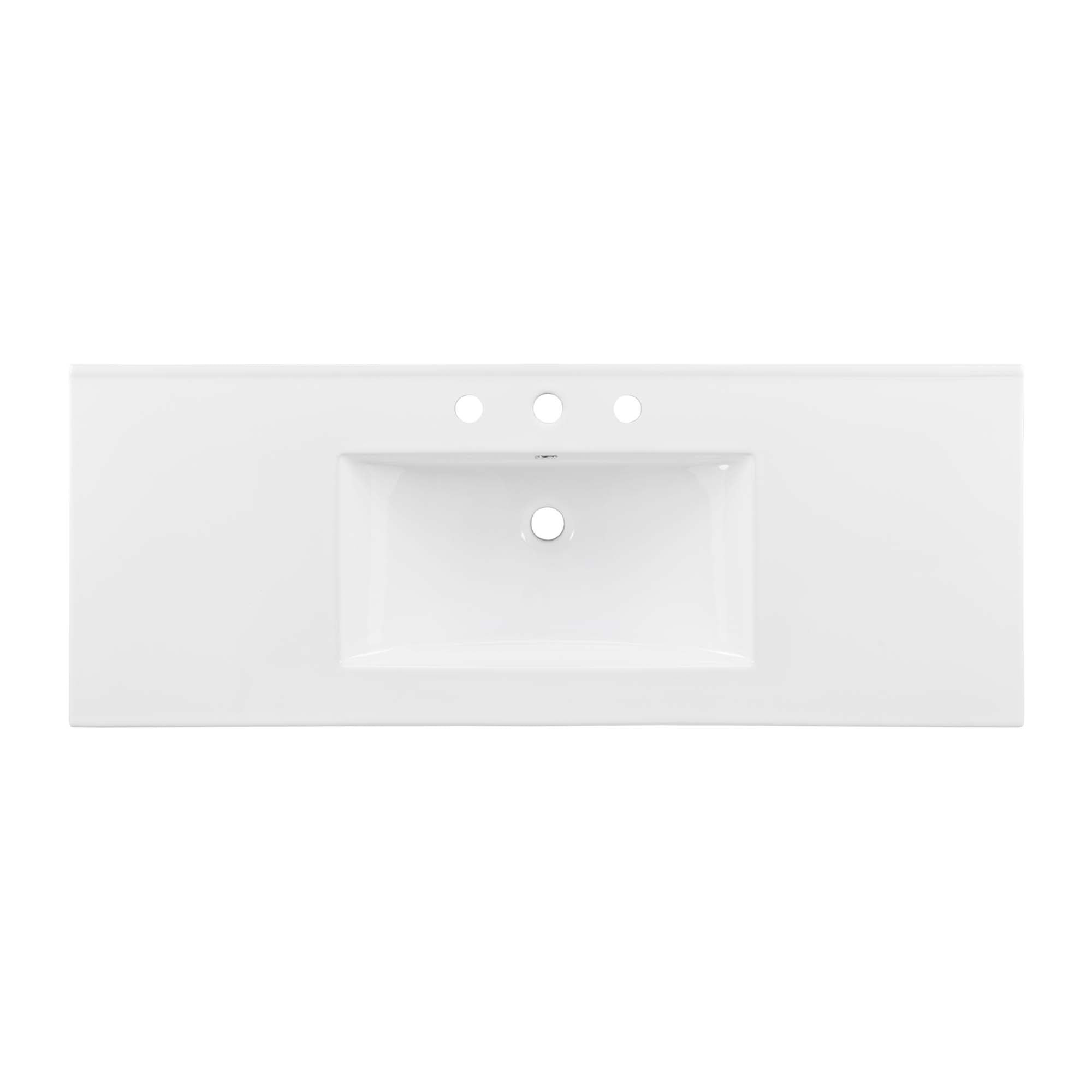 Cayman 48" Single Basin Bathroom Sink, White