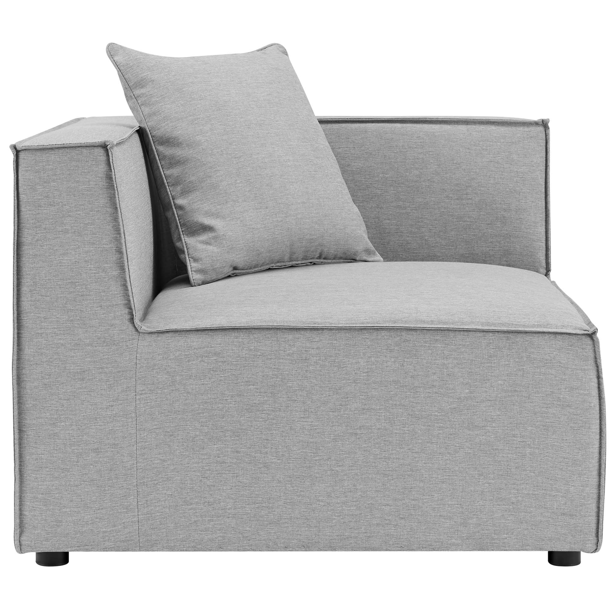 Saybrook 2-Piece Outdoor Patio Upholstered Sectional Sofa Loveseat, Gray