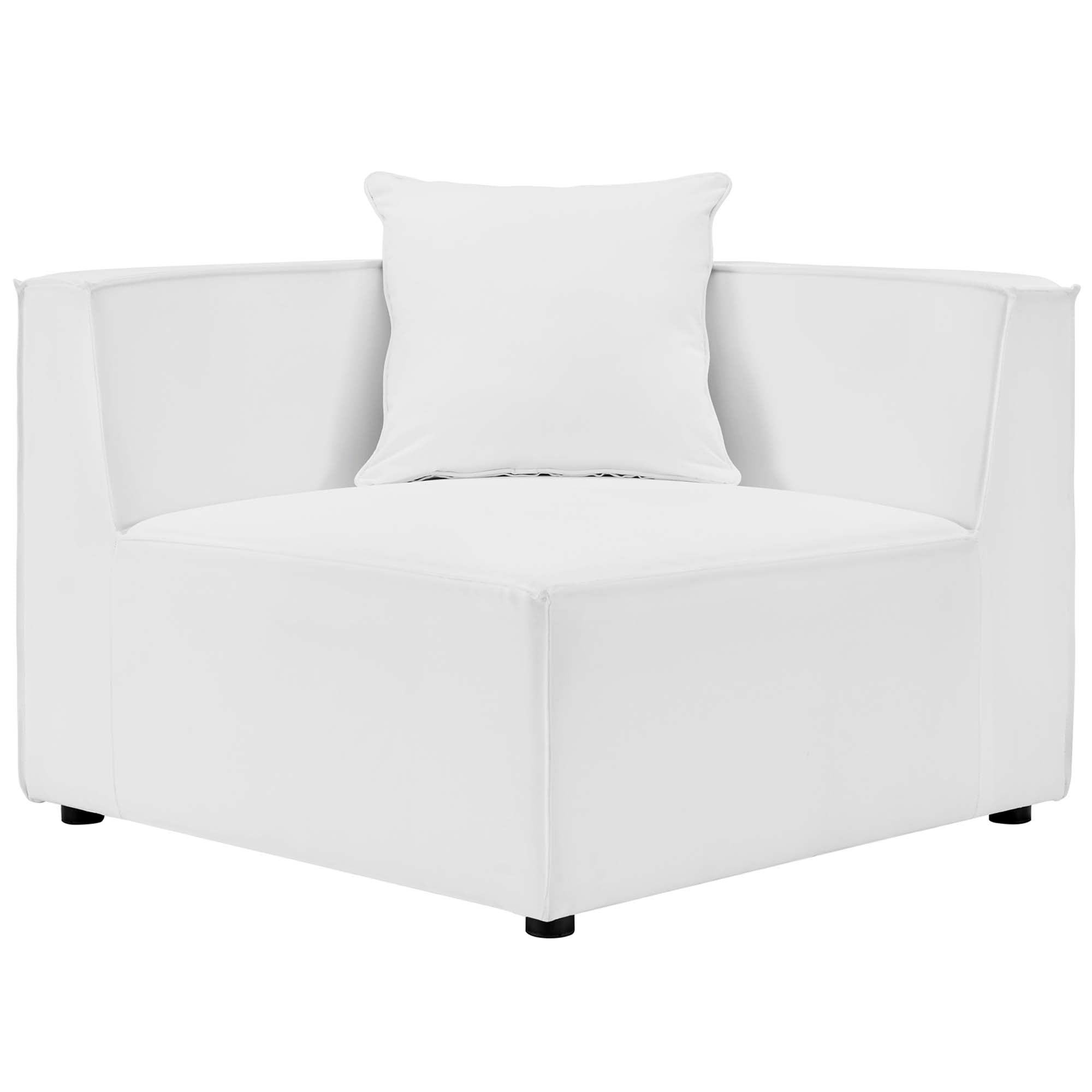 Saybrook 4-Piece Outdoor Patio Upholstered Sectional Sofa, White