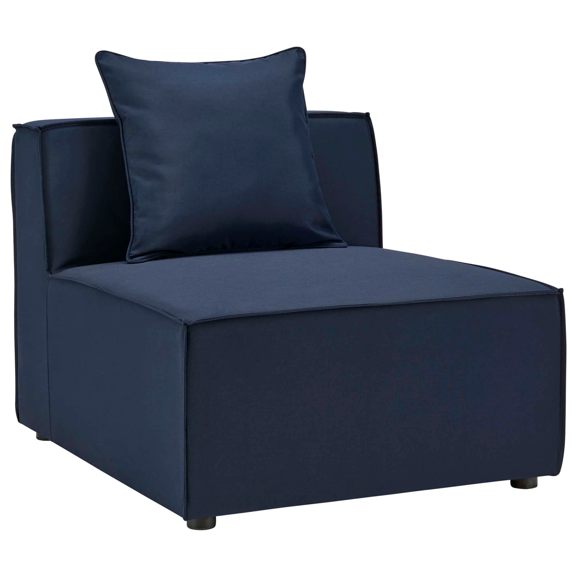 Saybrook 5-Piece Outdoor Patio Upholstered Sectional Sofa, Navy