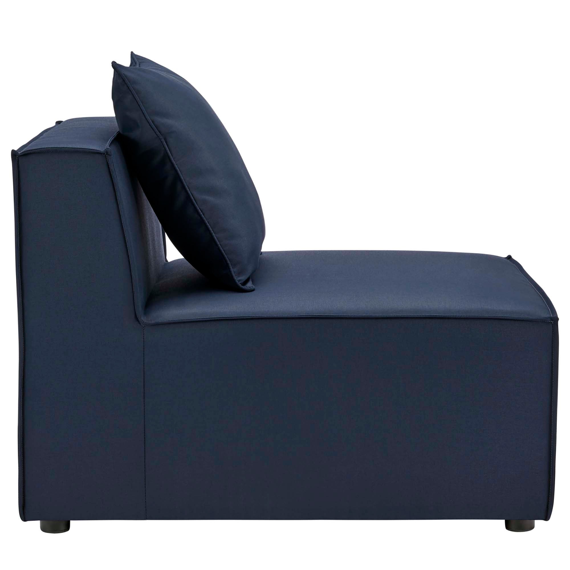 Saybrook 5-Piece Outdoor Patio Upholstered Sectional Sofa, Navy