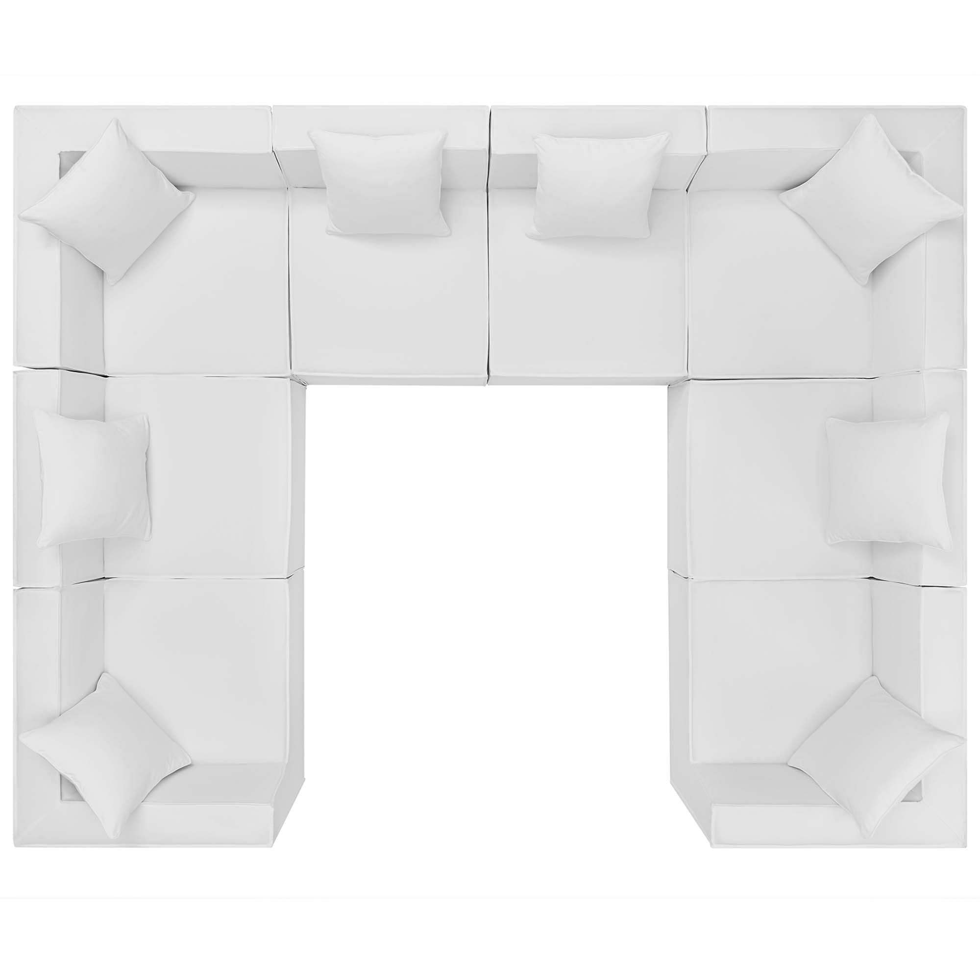 Saybrook 8-Piece Outdoor Patio Upholstered Sectional Sofa, White