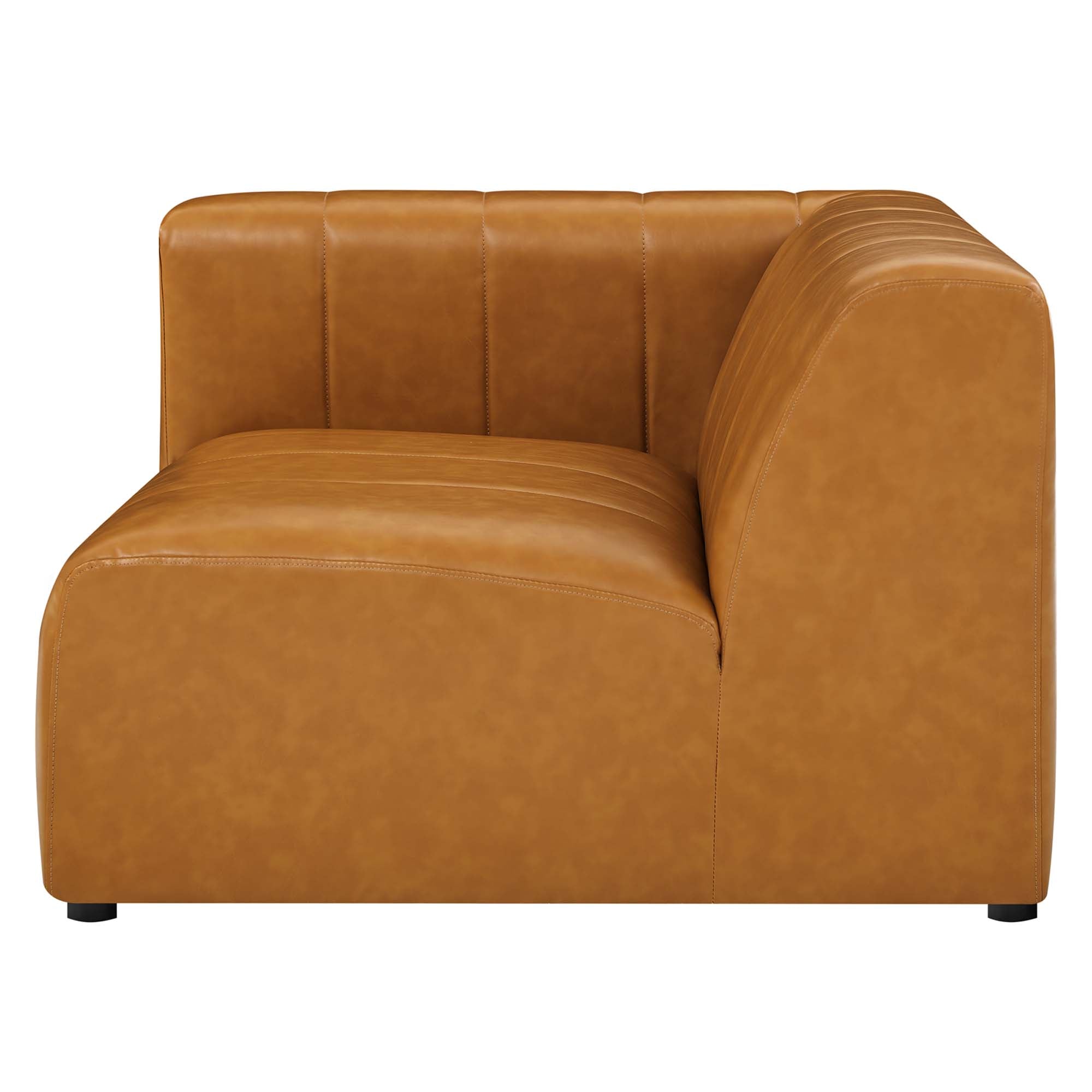 Bartlett Vegan Leather Left-Arm Chair, Tan