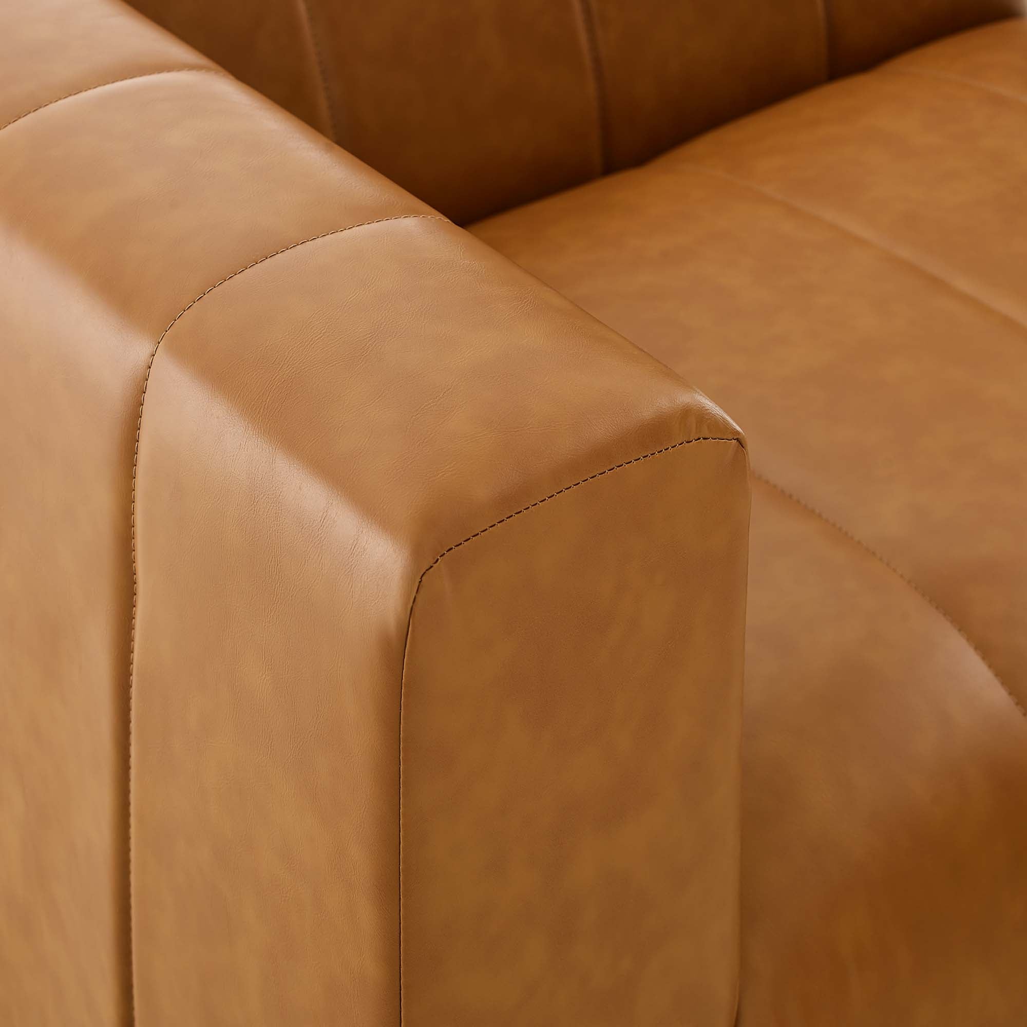 Bartlett Vegan Leather Left-Arm Chair, Tan