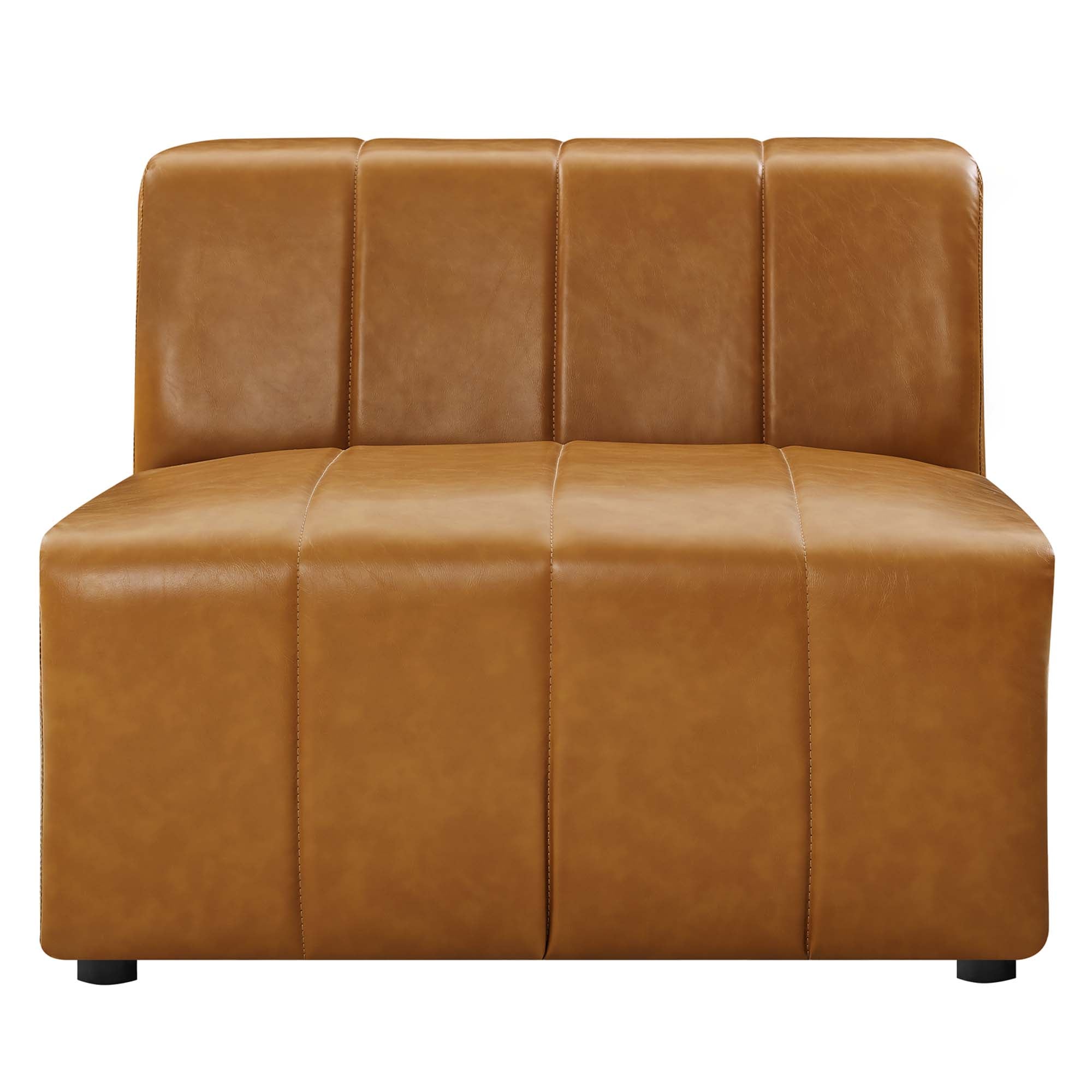 Bartlett Vegan Leather Armless Chair, Tan