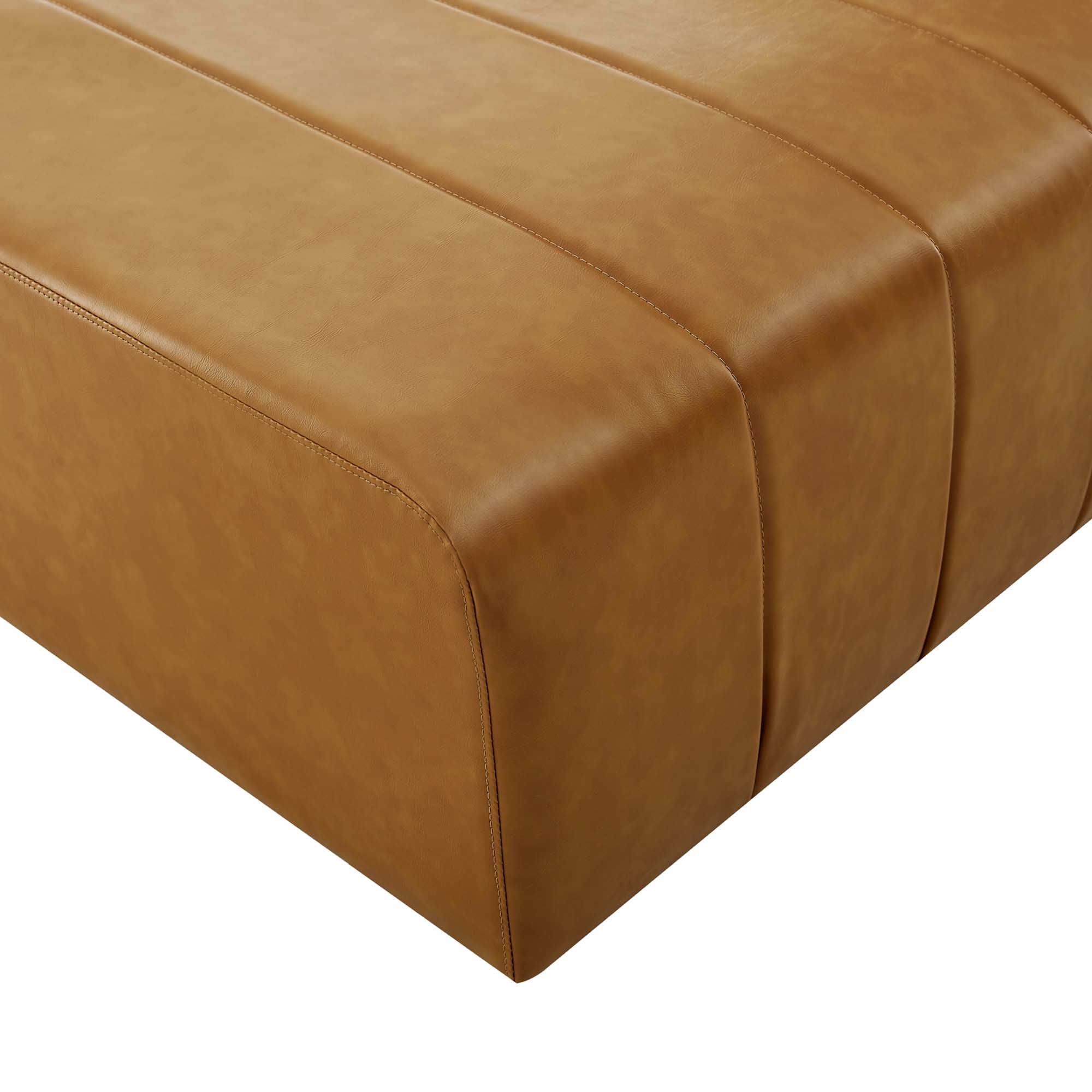 Bartlett Vegan Leather Ottoman, Tan