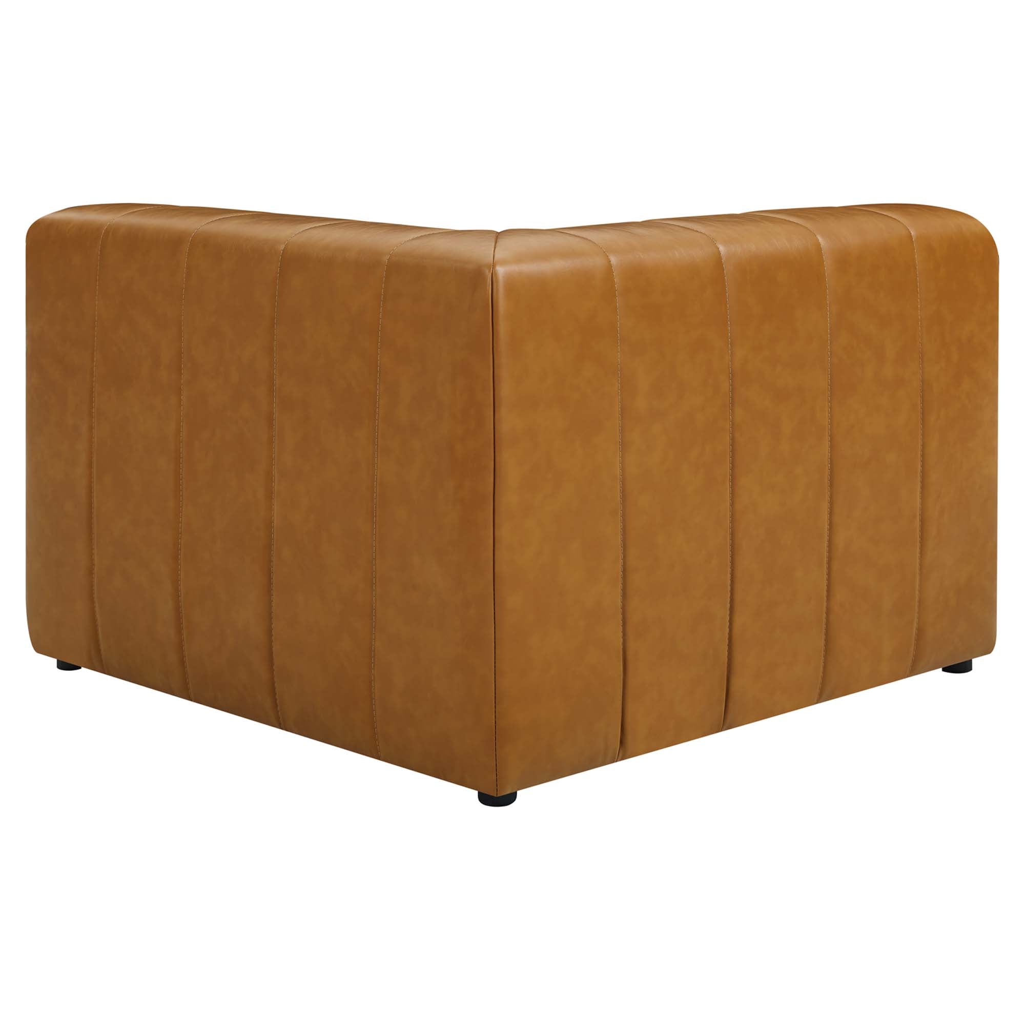 Bartlett Vegan Leather Corner Chair, Tan