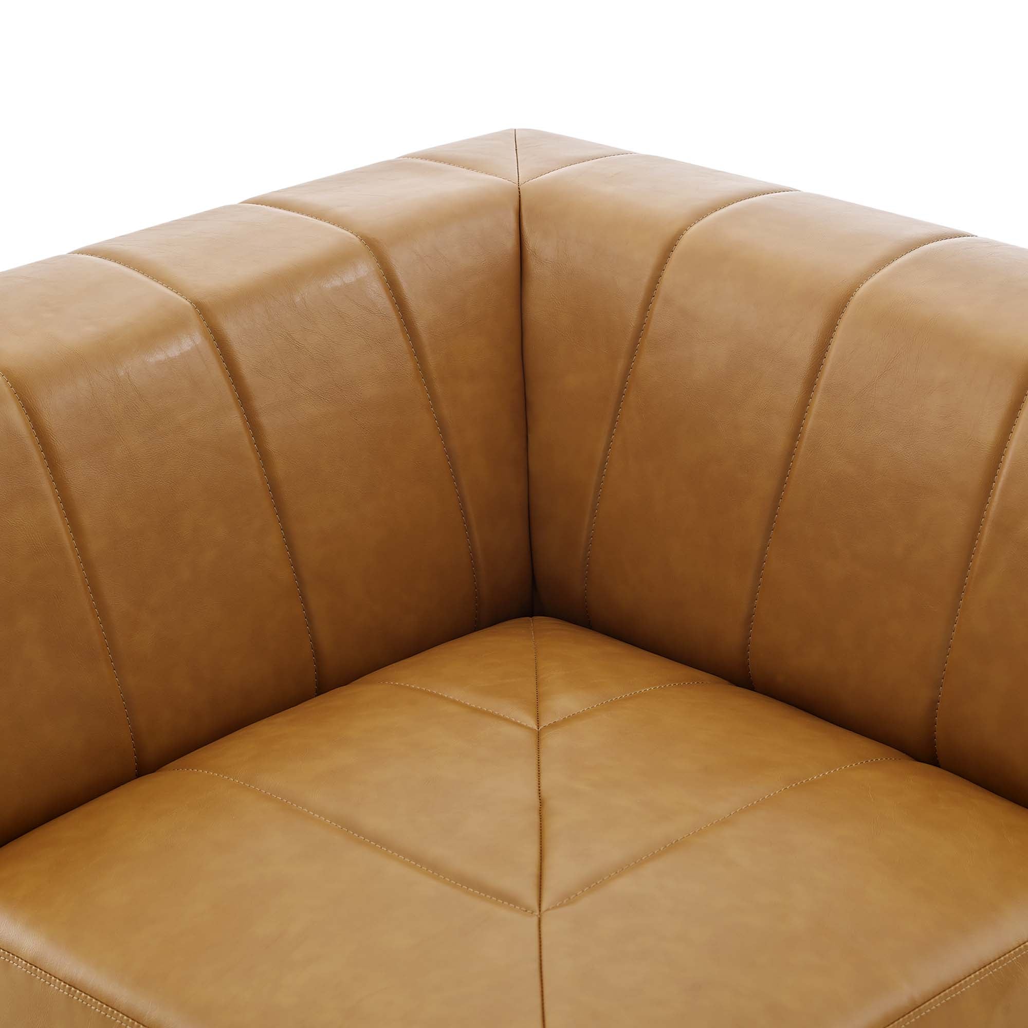 Bartlett Vegan Leather Corner Chair, Tan