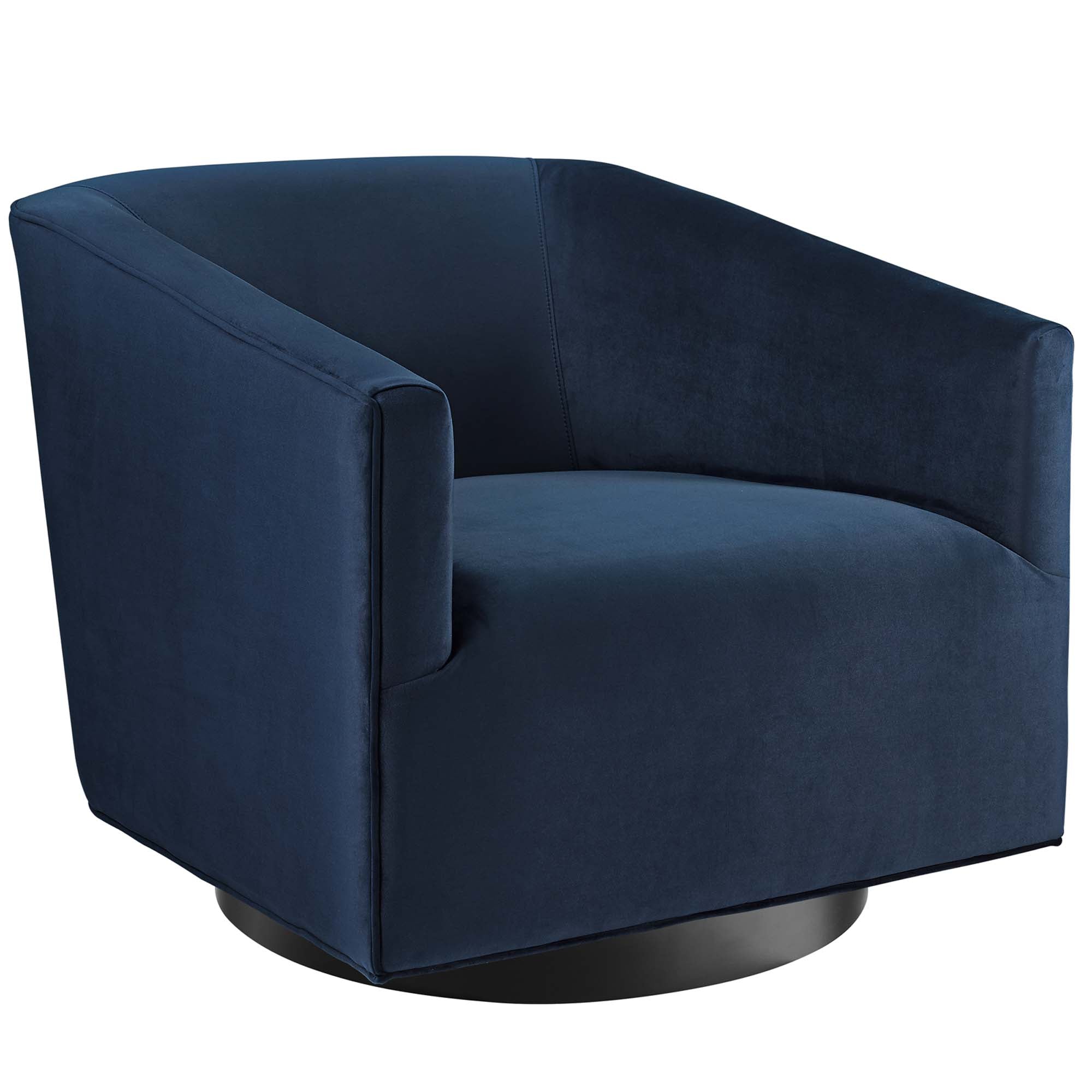 Twist Performance Velvet Swivel Chair Set of 2, Midnight Blue