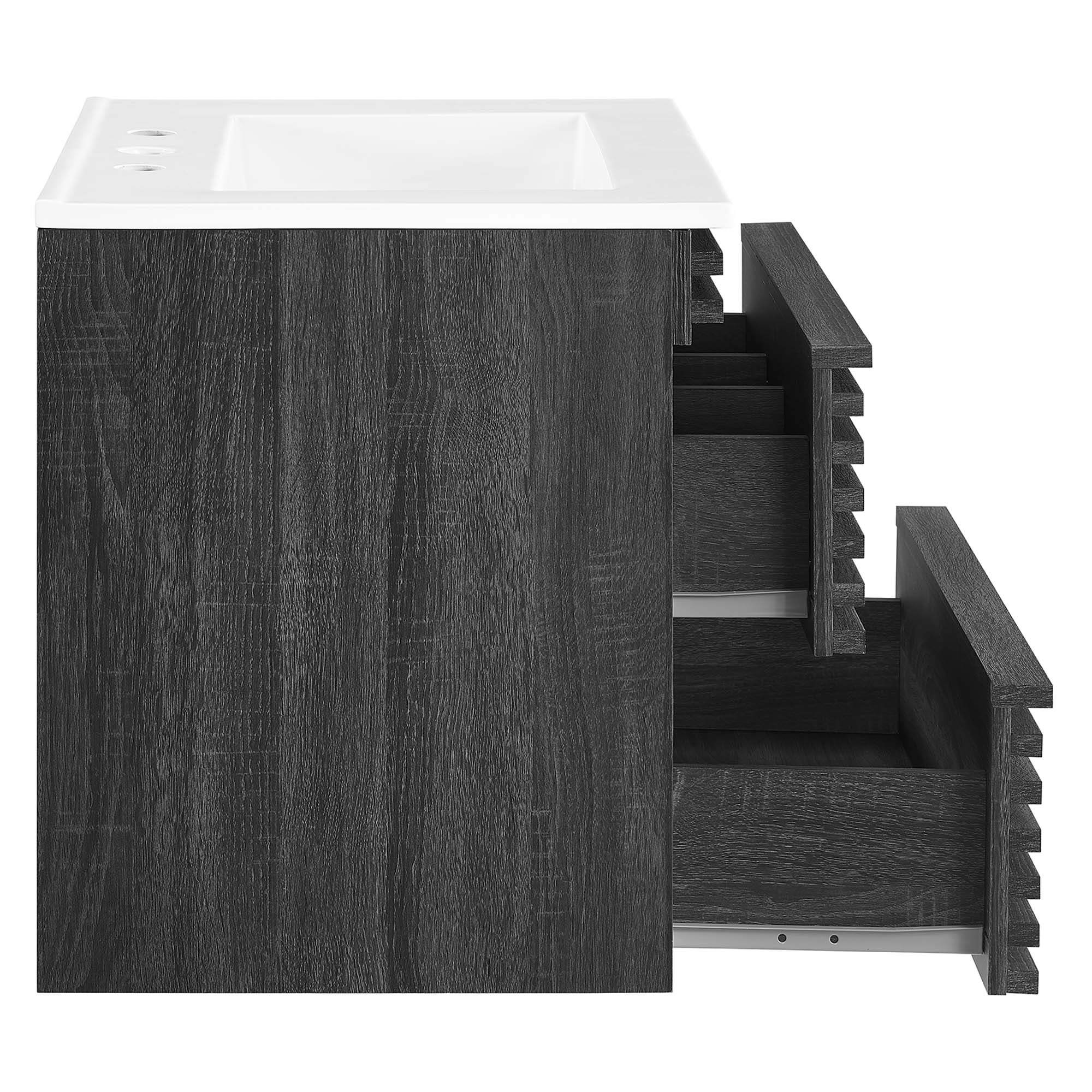 Render 24" Wall-Mount Bathroom Vanity, Charcoal White