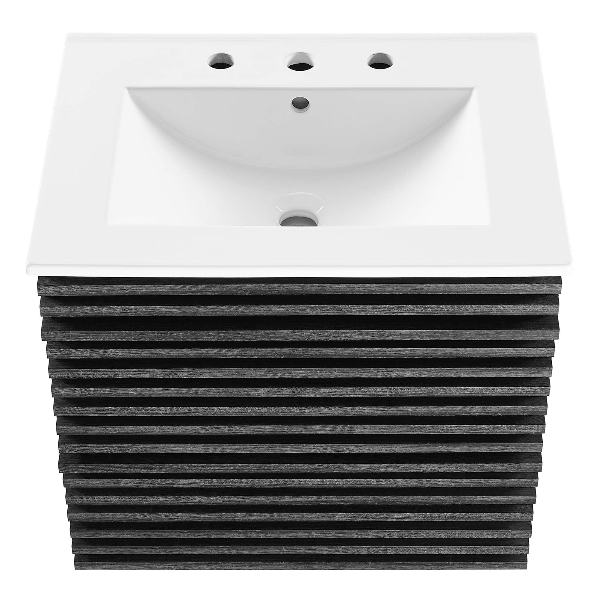 Render 24" Wall-Mount Bathroom Vanity, Charcoal White