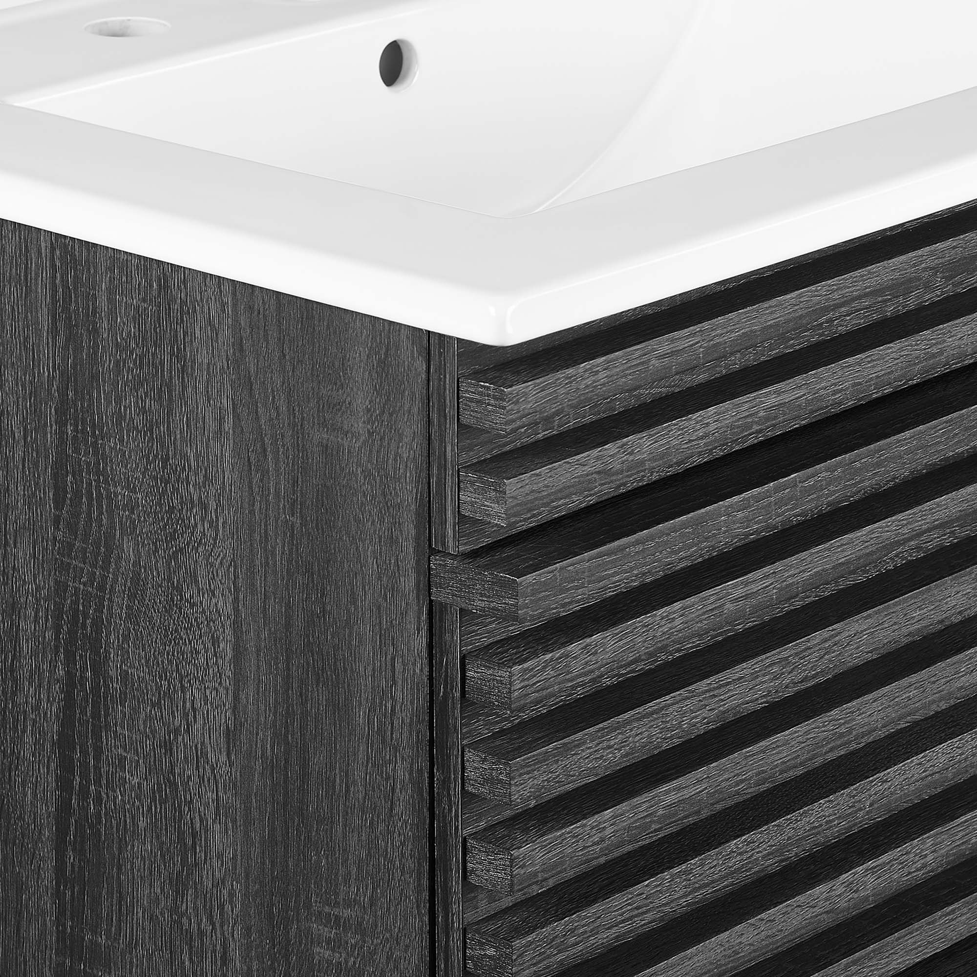 Render 24" Wall-Mount Bathroom Vanity, Charcoal White