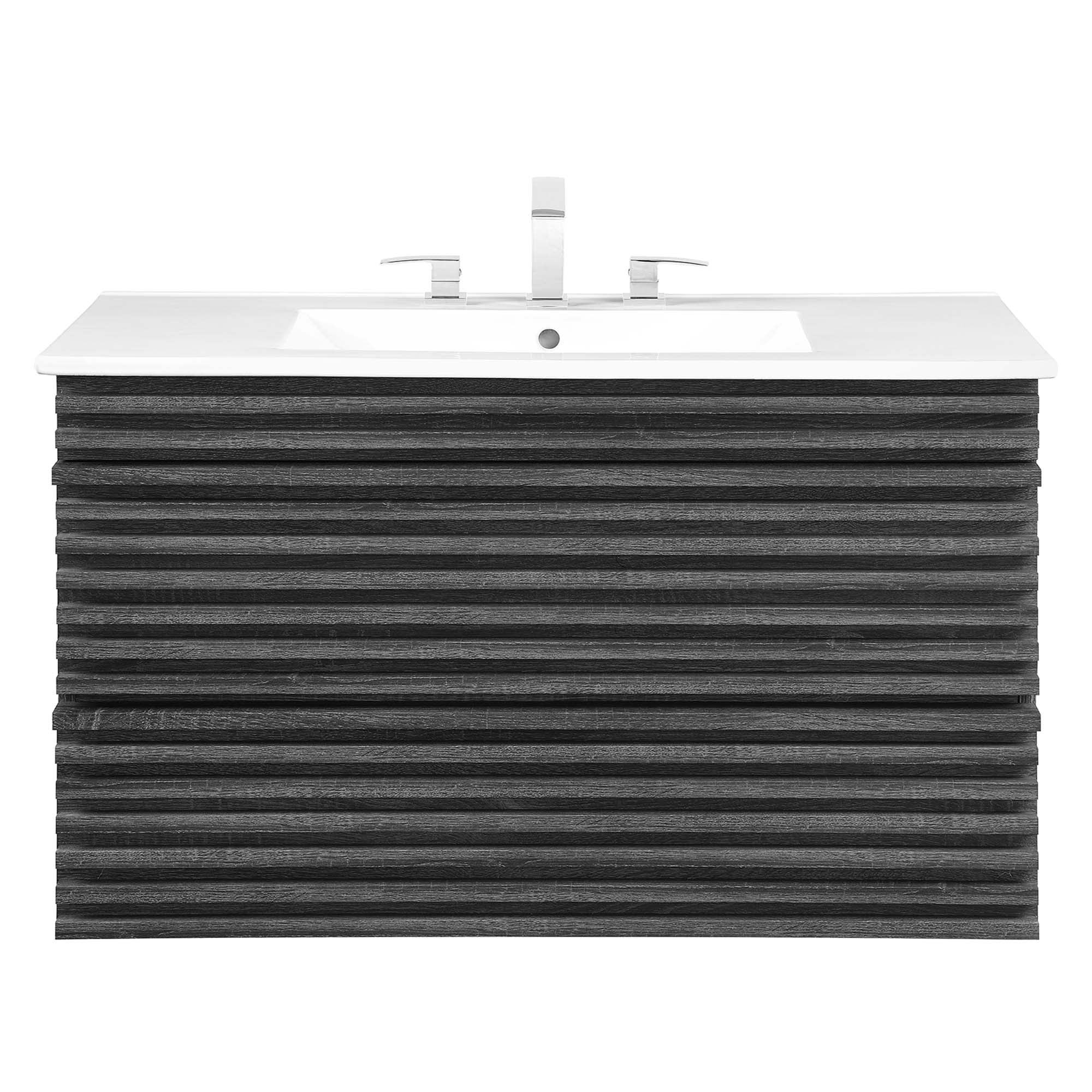 Render 36" Wall-Mount Bathroom Vanity, Charcoal White