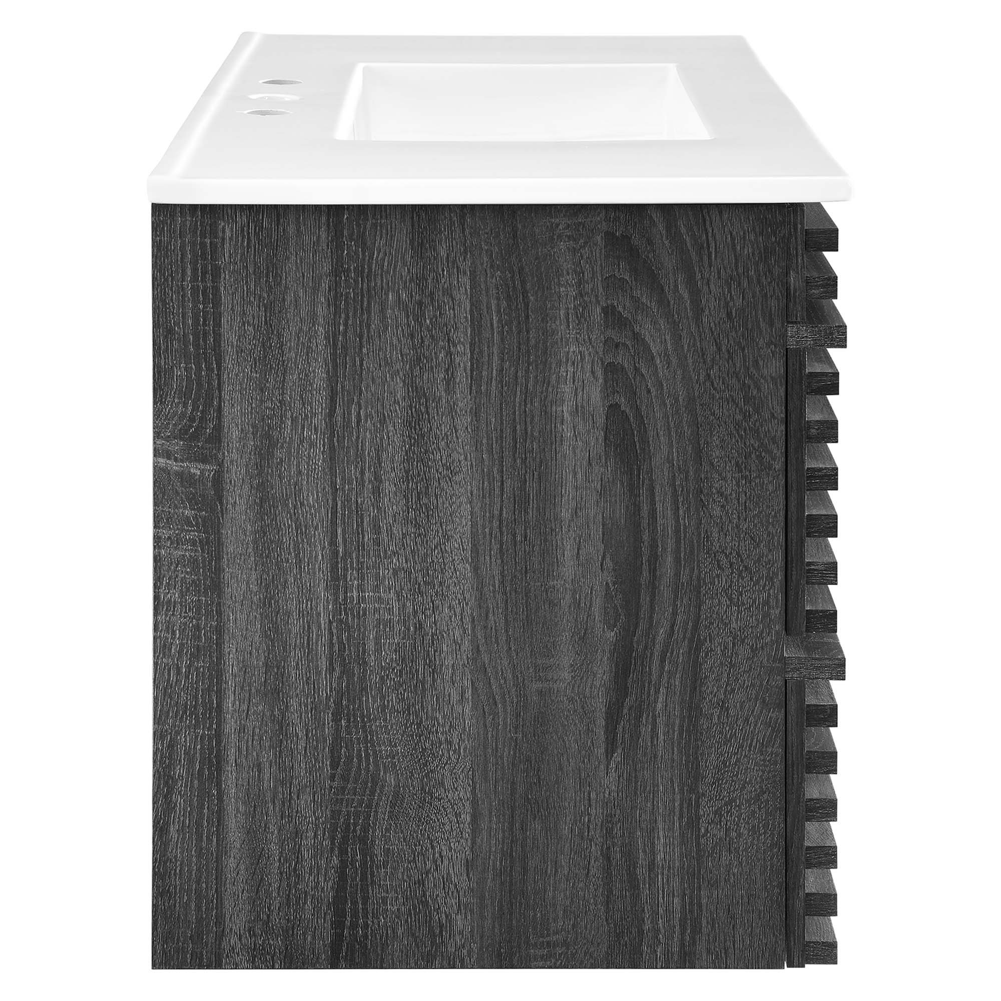 Render 36" Wall-Mount Bathroom Vanity, Charcoal White