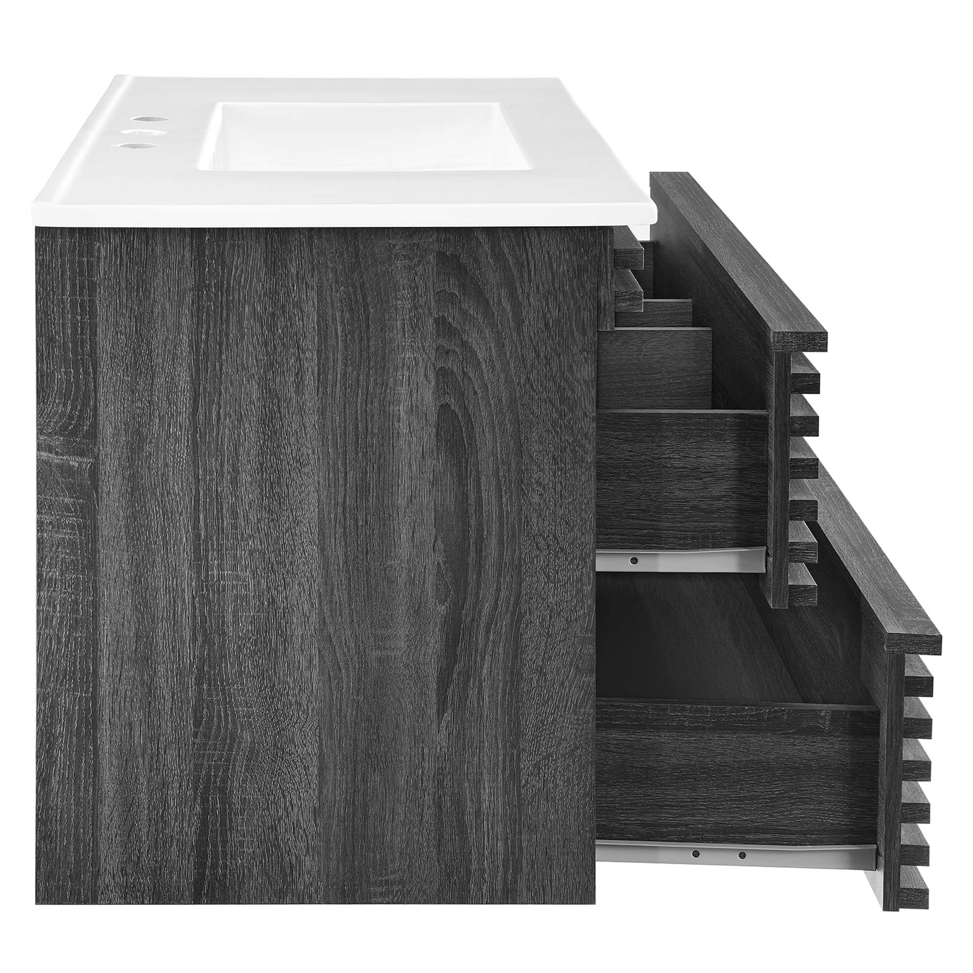 Render 36" Wall-Mount Bathroom Vanity, Charcoal White