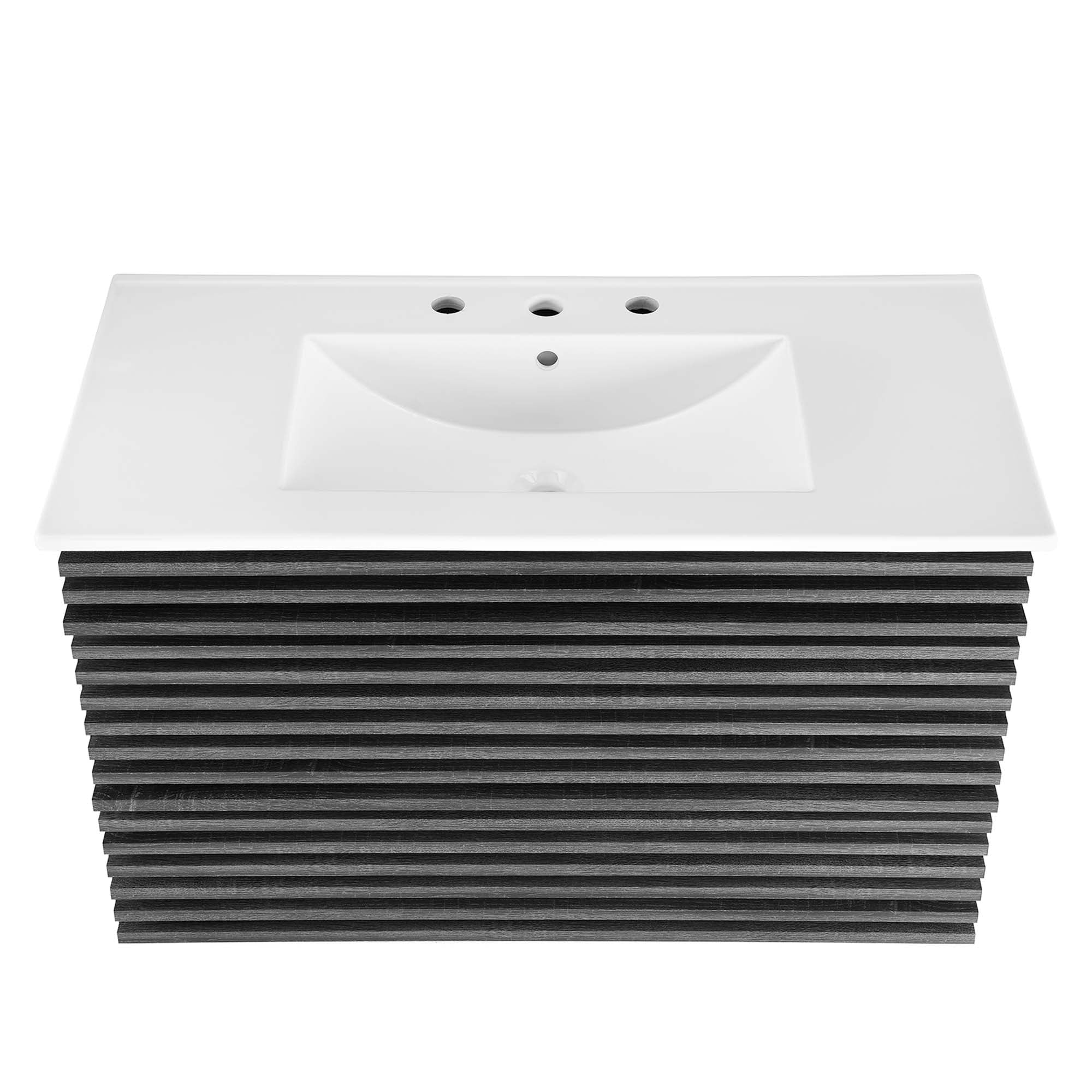 Render 36" Wall-Mount Bathroom Vanity, Charcoal White