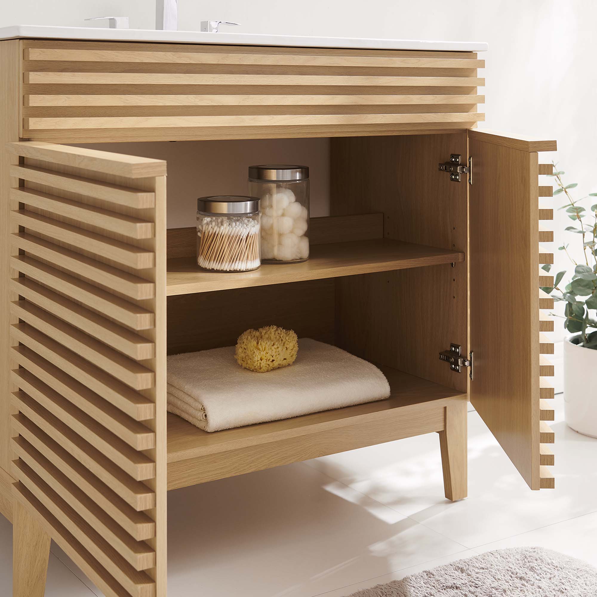 Render 36" Bathroom Vanity, Oak White