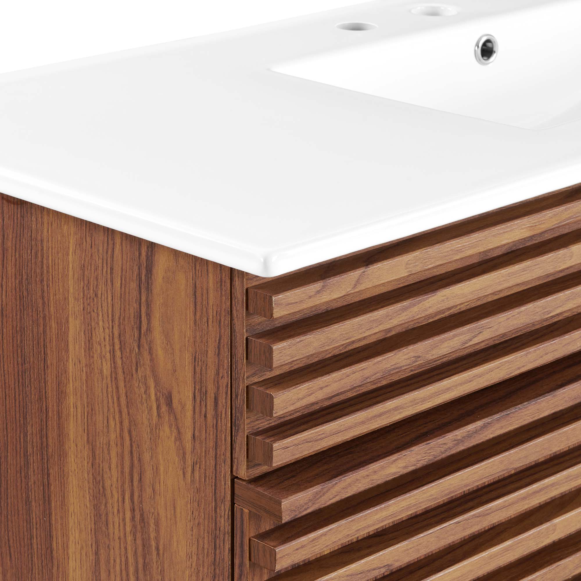 Render 48" Single Sink Bathroom Vanity, Walnut White