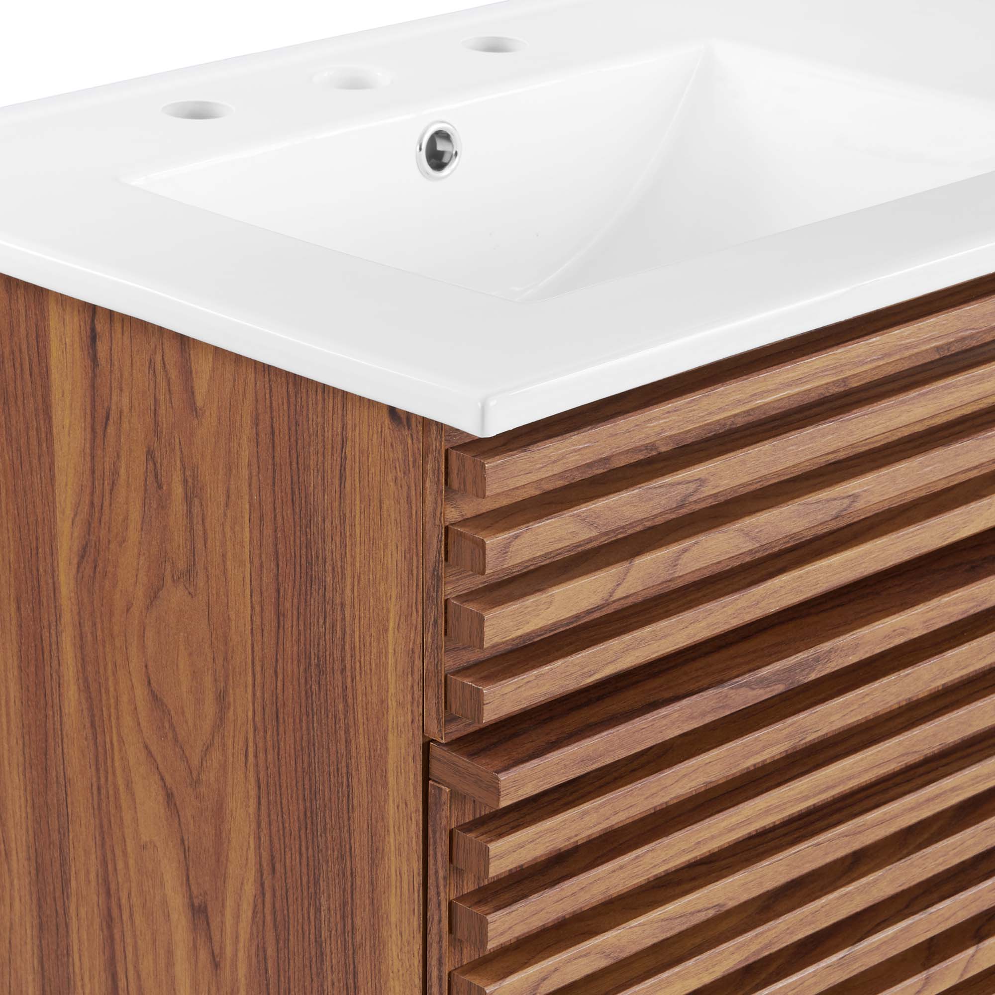 Render 48" Double Sink Bathroom Vanity, Walnut White