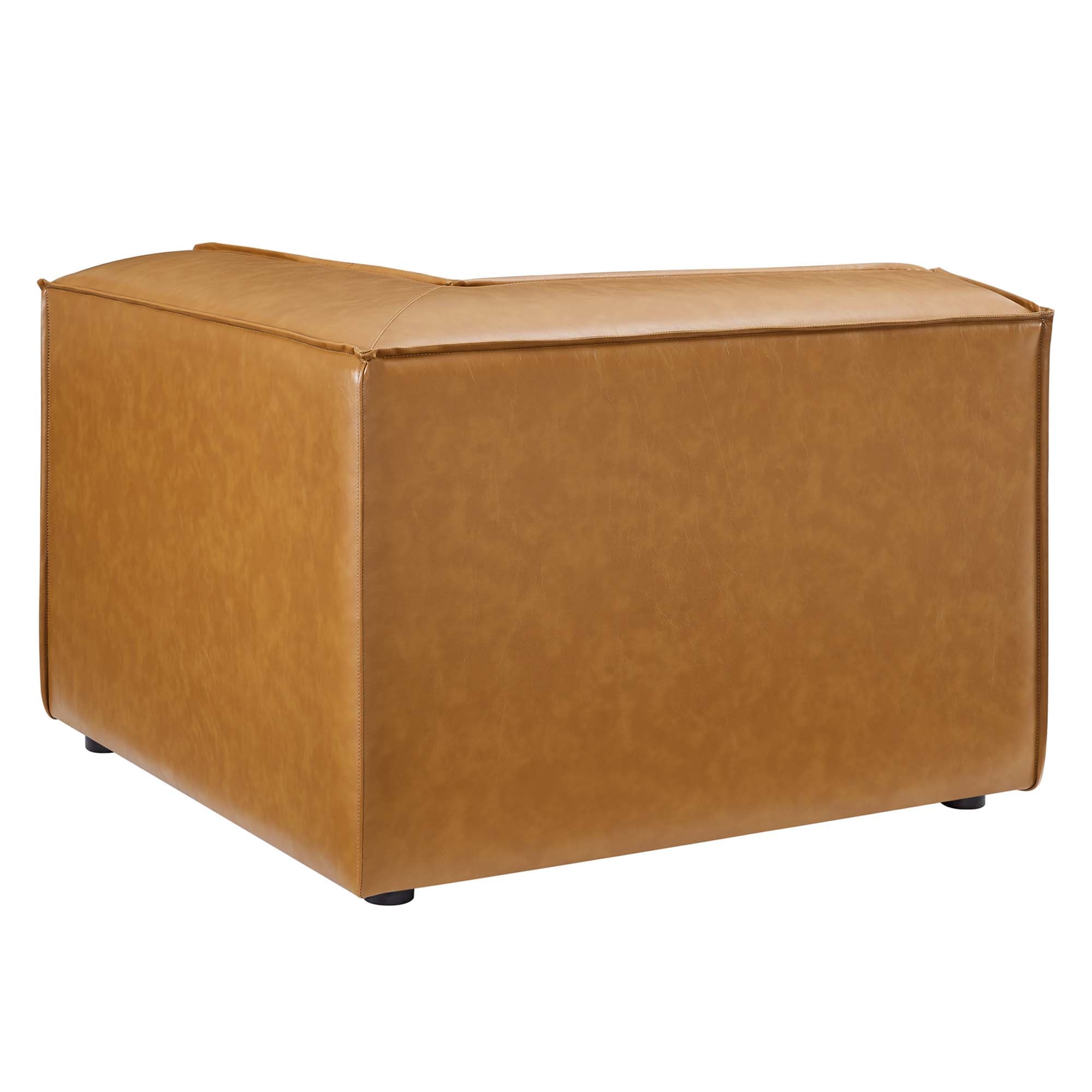 Restore Vegan Leather Sectional Sofa Corner Chair, Tan