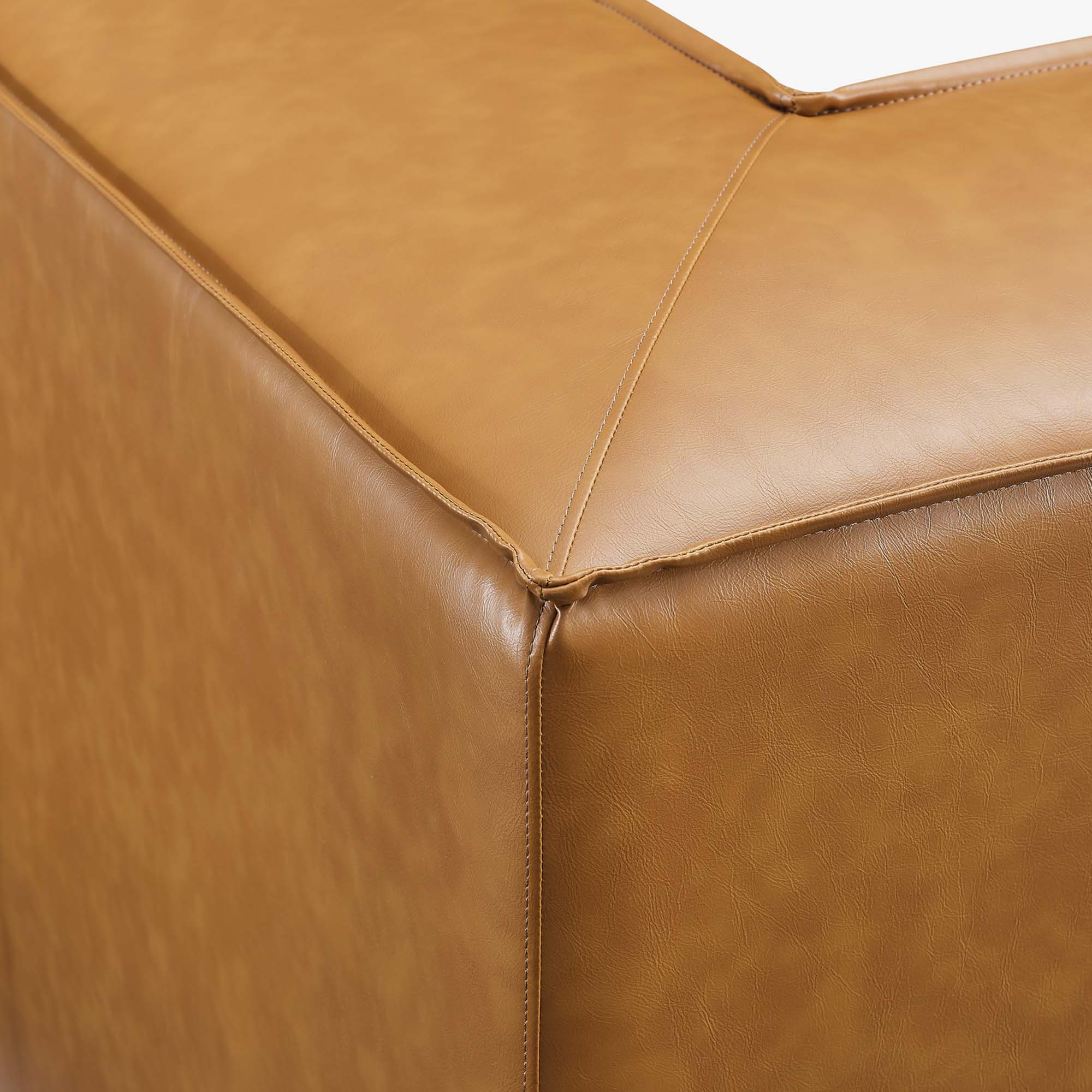 Restore Vegan Leather Sectional Sofa Corner Chair, Tan