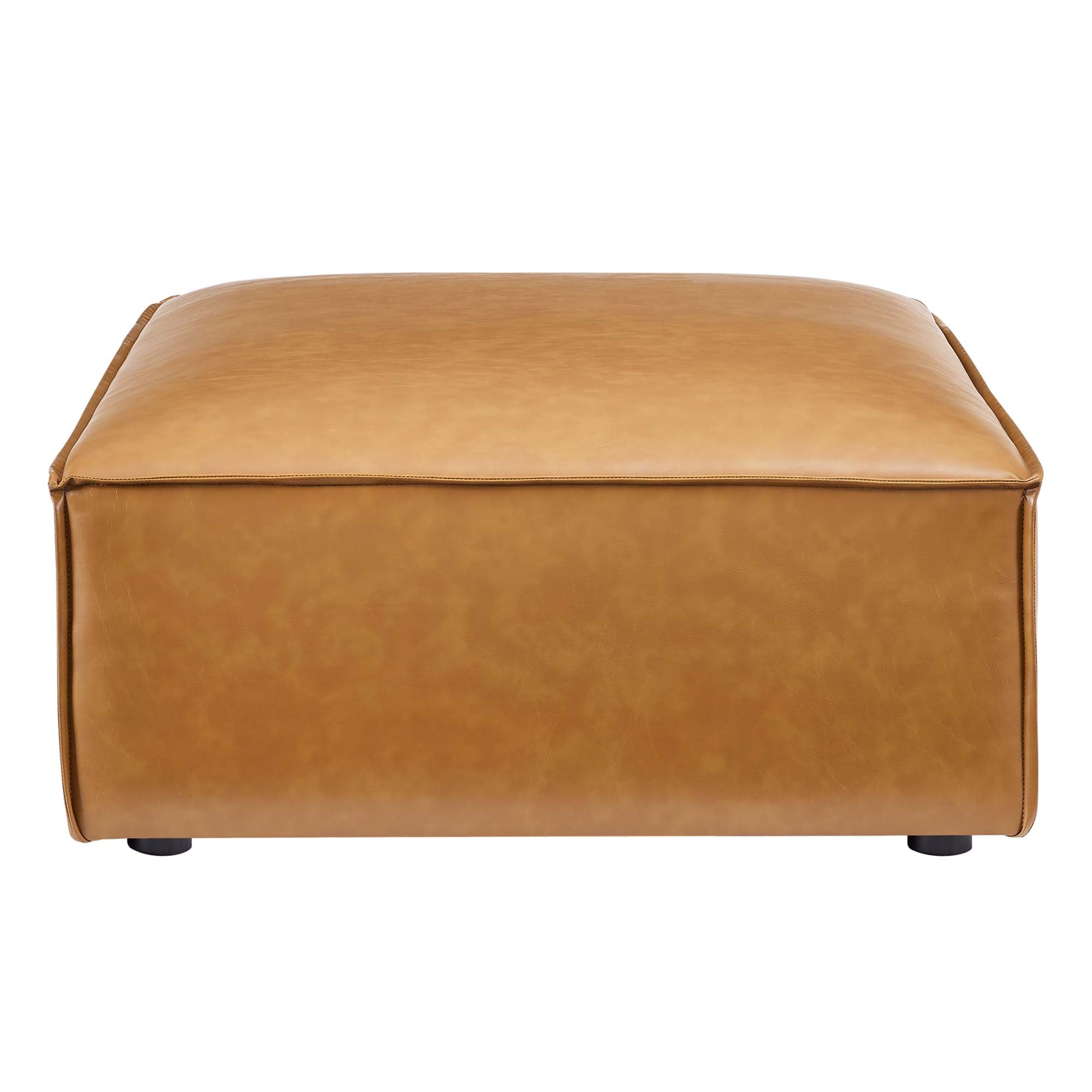 Restore Vegan Leather Ottoman, Tan