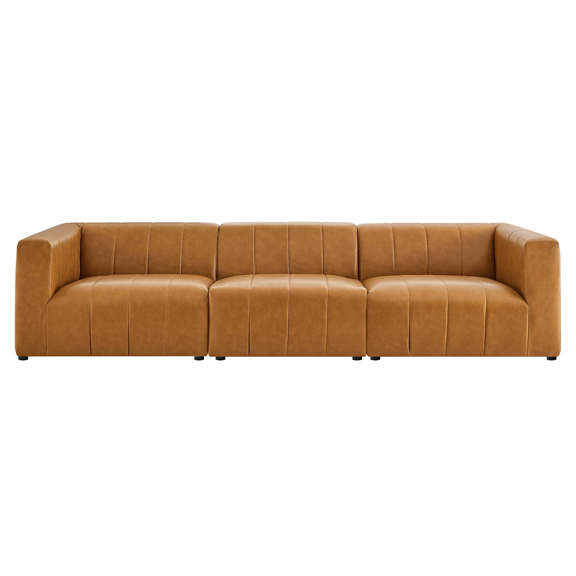 Bartlett 3-Piece Vegan Leather Sofa, Tan