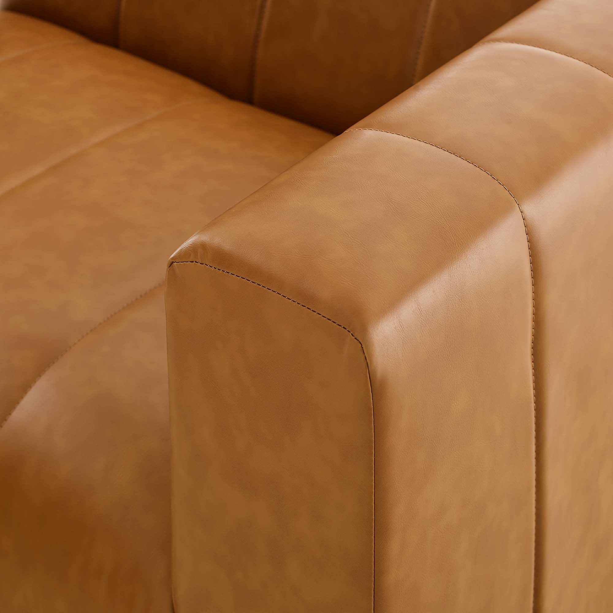 Bartlett 5-Piece Vegan Leather Sectional Sofa, Tan
