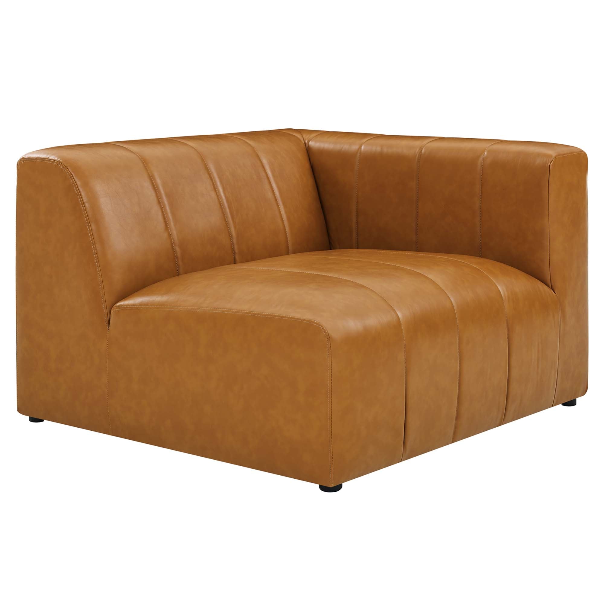 Bartlett 5-Piece Vegan Leather Sectional Sofa, Tan