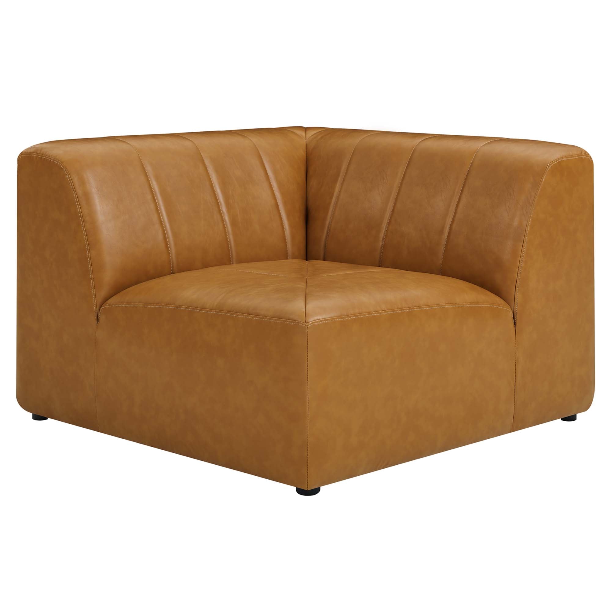 Bartlett 5-Piece Vegan Leather Sectional Sofa, Tan