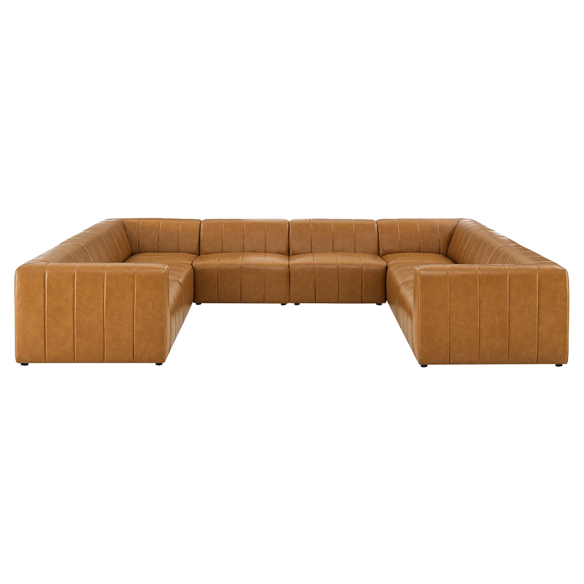 Bartlett 8-Piece Vegan Leather Sectional Sofa, Tan