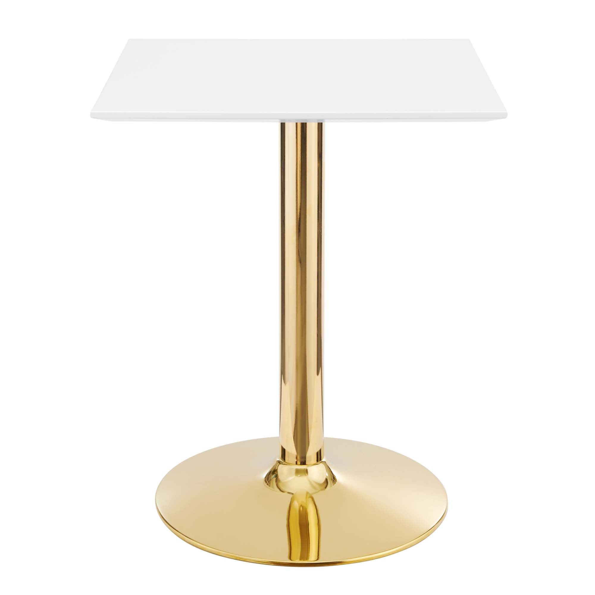 Verne 24" Square Dining Table, Gold White