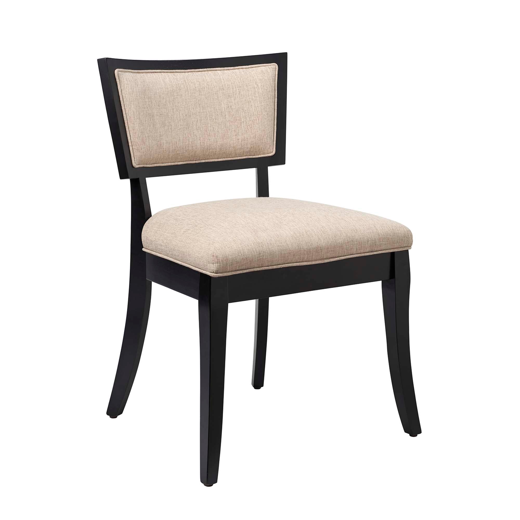 Pristine Upholstered Fabric Dining Chairs Set of 2, Beige