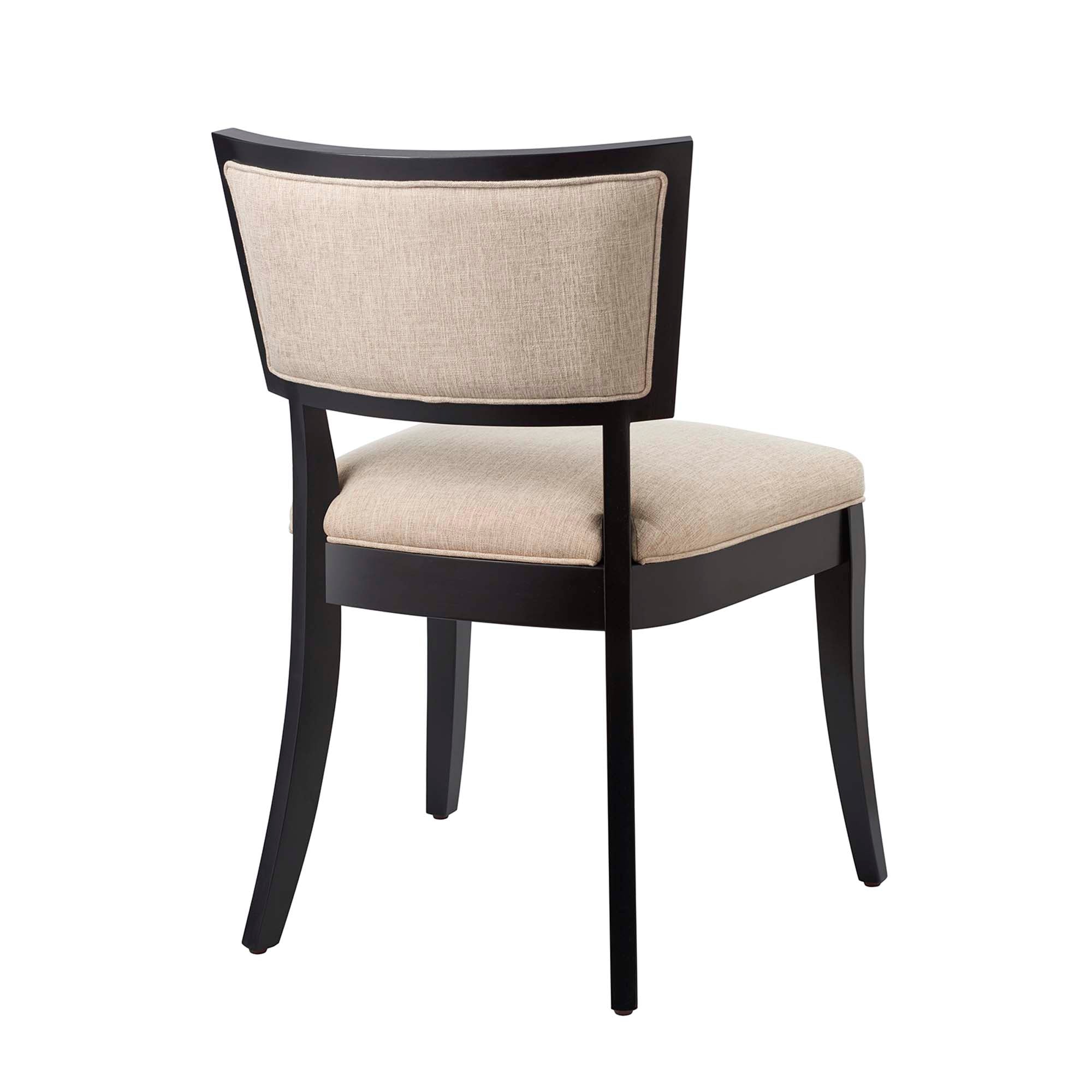 Pristine Upholstered Fabric Dining Chairs Set of 2, Beige