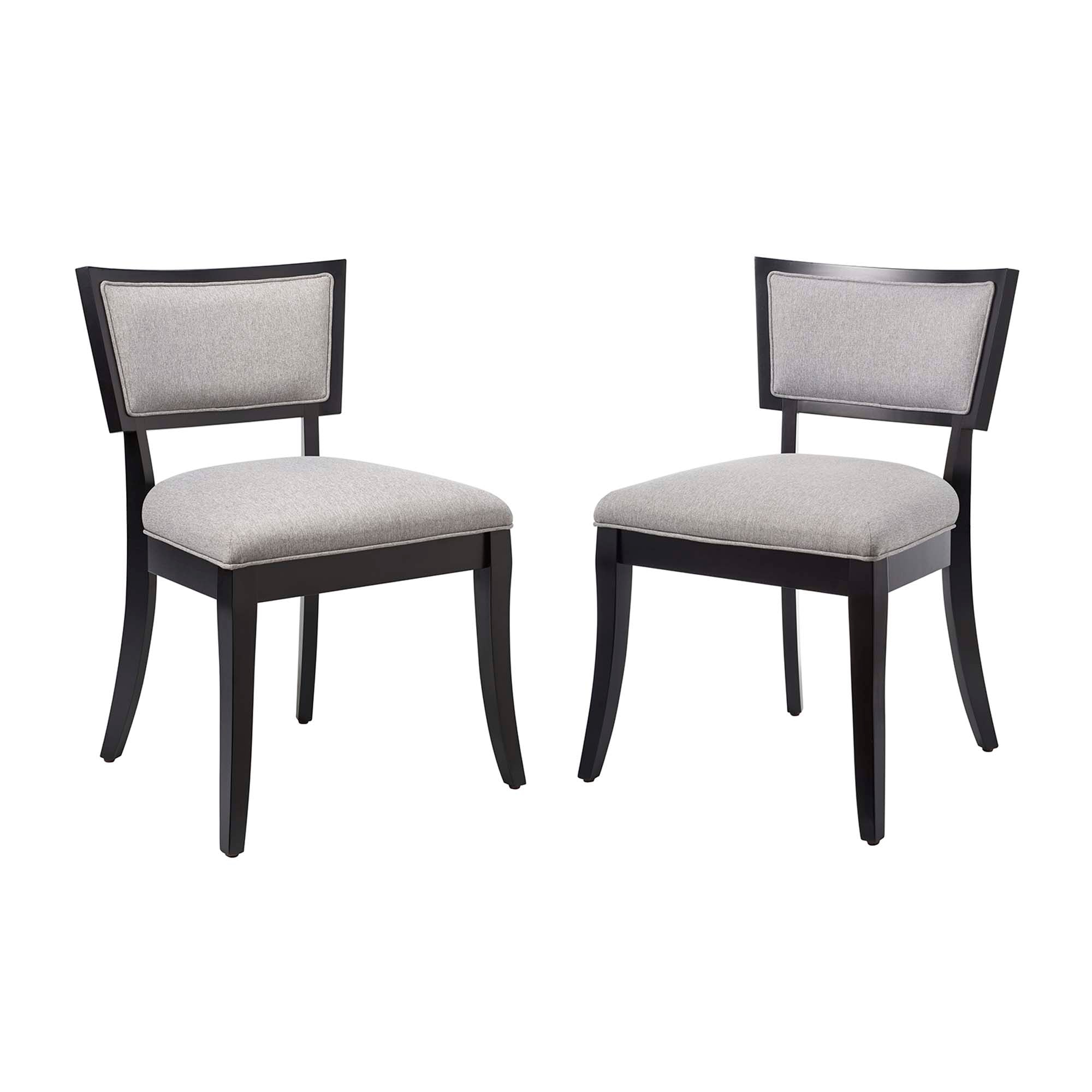 Pristine Upholstered Fabric Dining Chairs Set of 2, Light Gray