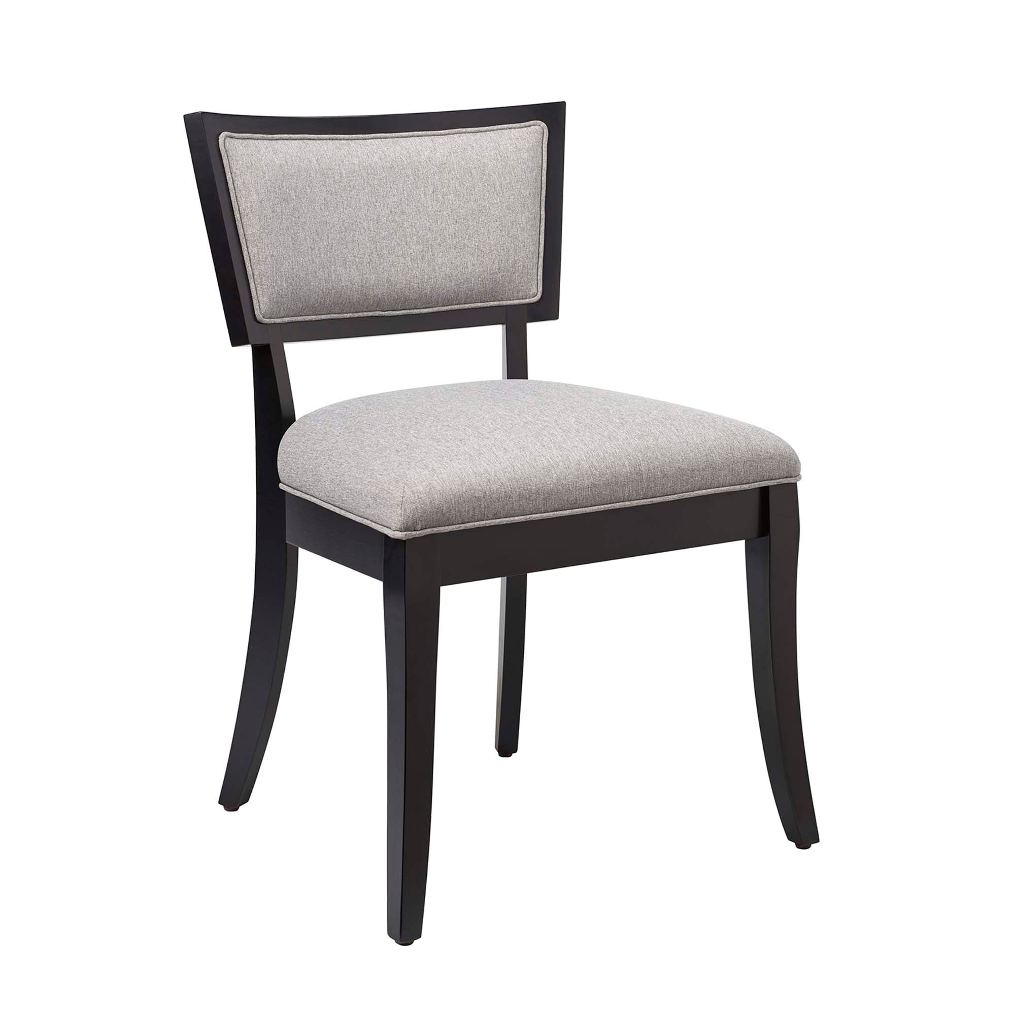 Pristine Upholstered Fabric Dining Chairs Set of 2, Light Gray