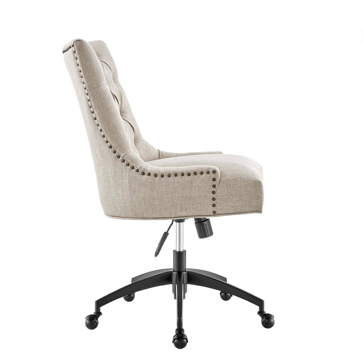 Regent Tufted Fabric Office Chair, Black Beige