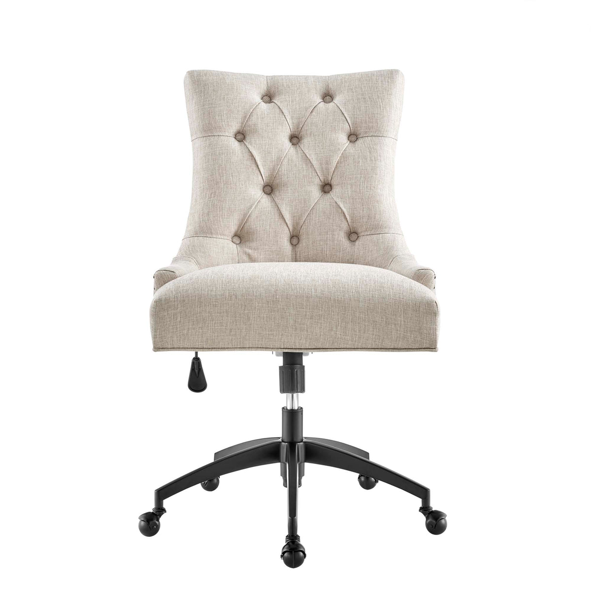 Regent Tufted Fabric Office Chair, Black Beige