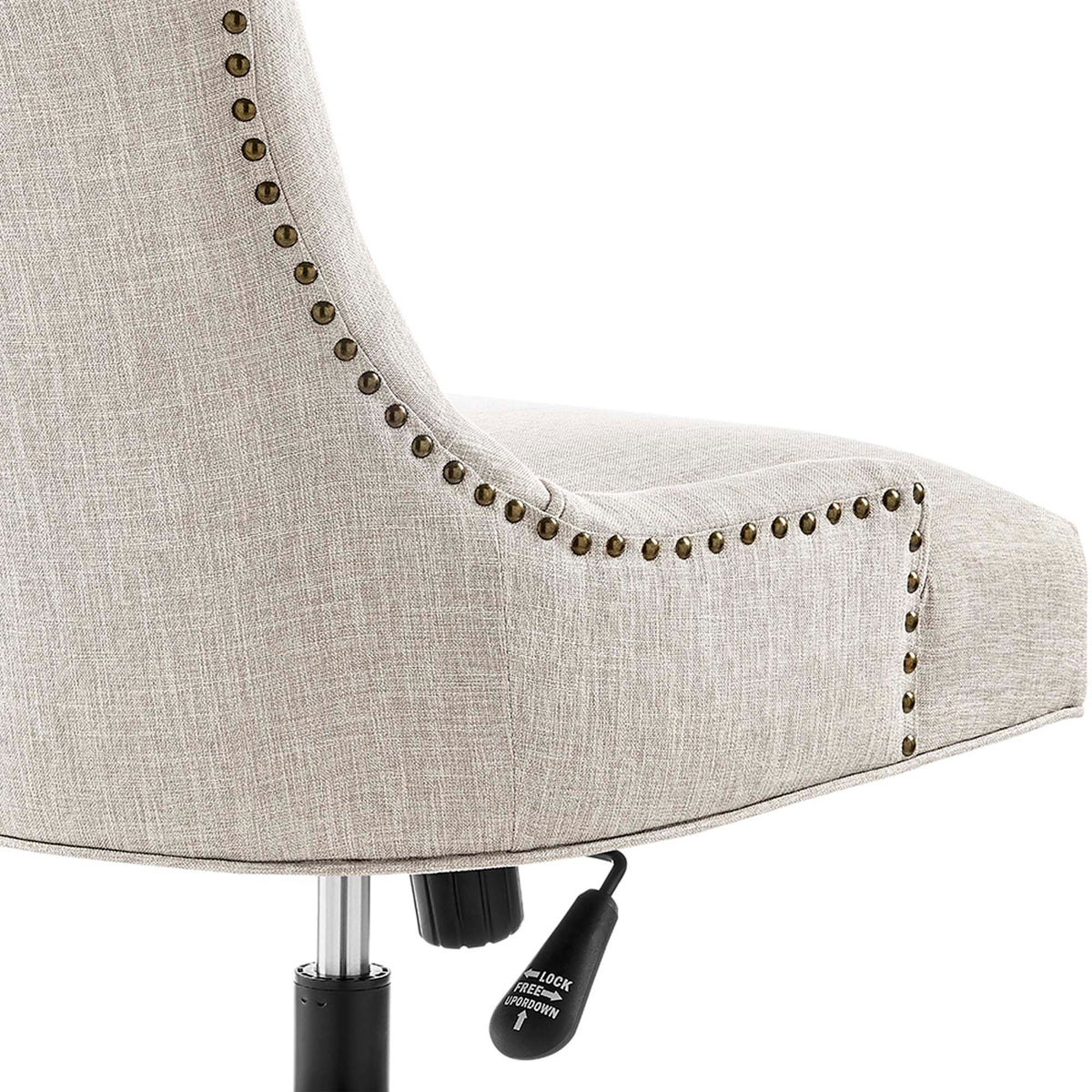 Regent Tufted Fabric Office Chair, Black Beige
