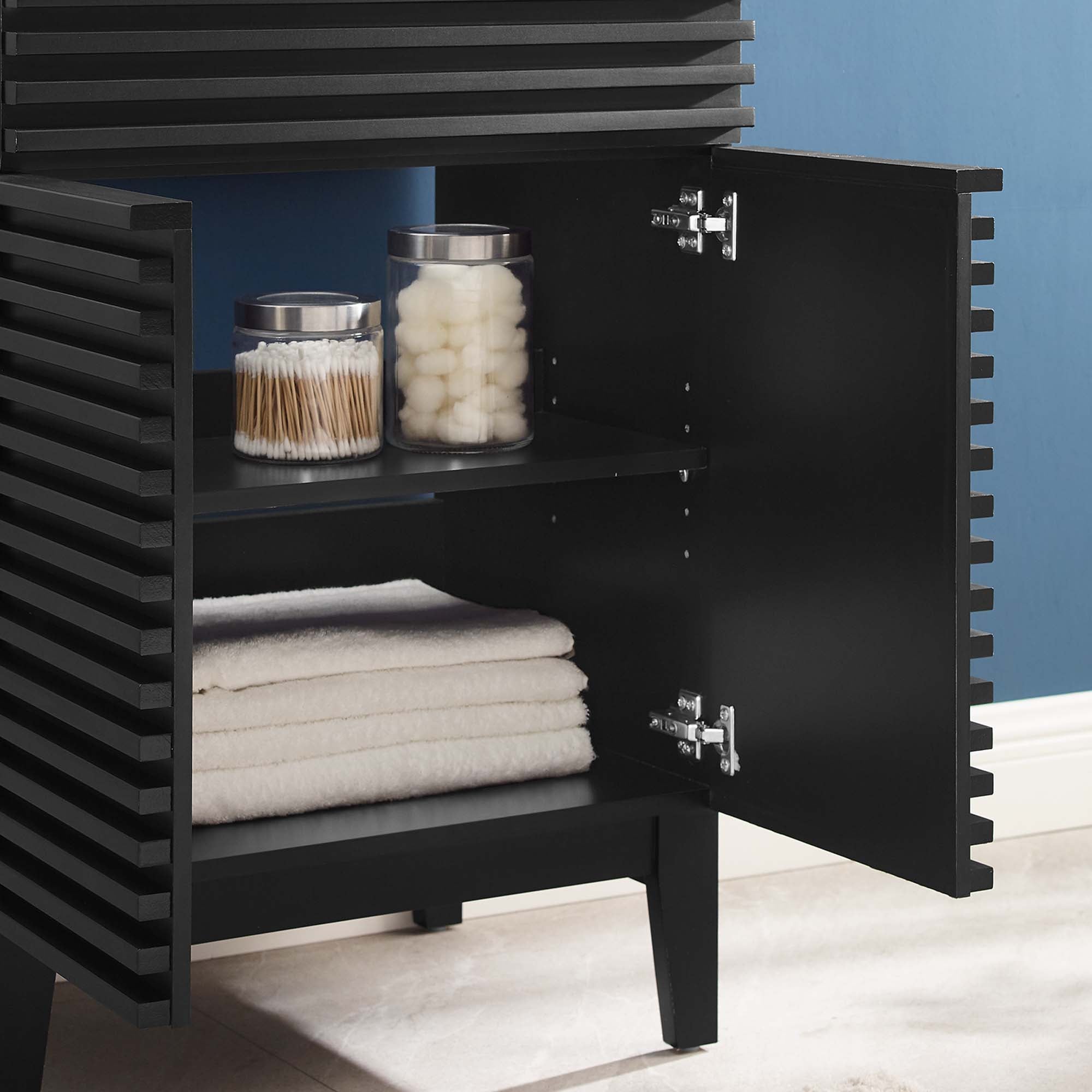 Render 24" Bathroom Vanity Cabinet (Sink Basin Not Included), Black