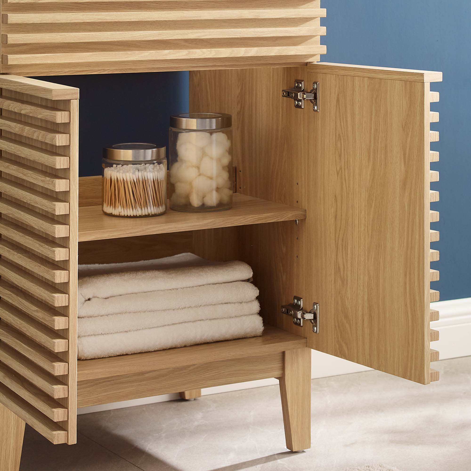 Render 24" Bathroom Vanity Cabinet (Sink Basin Not Included), Oak